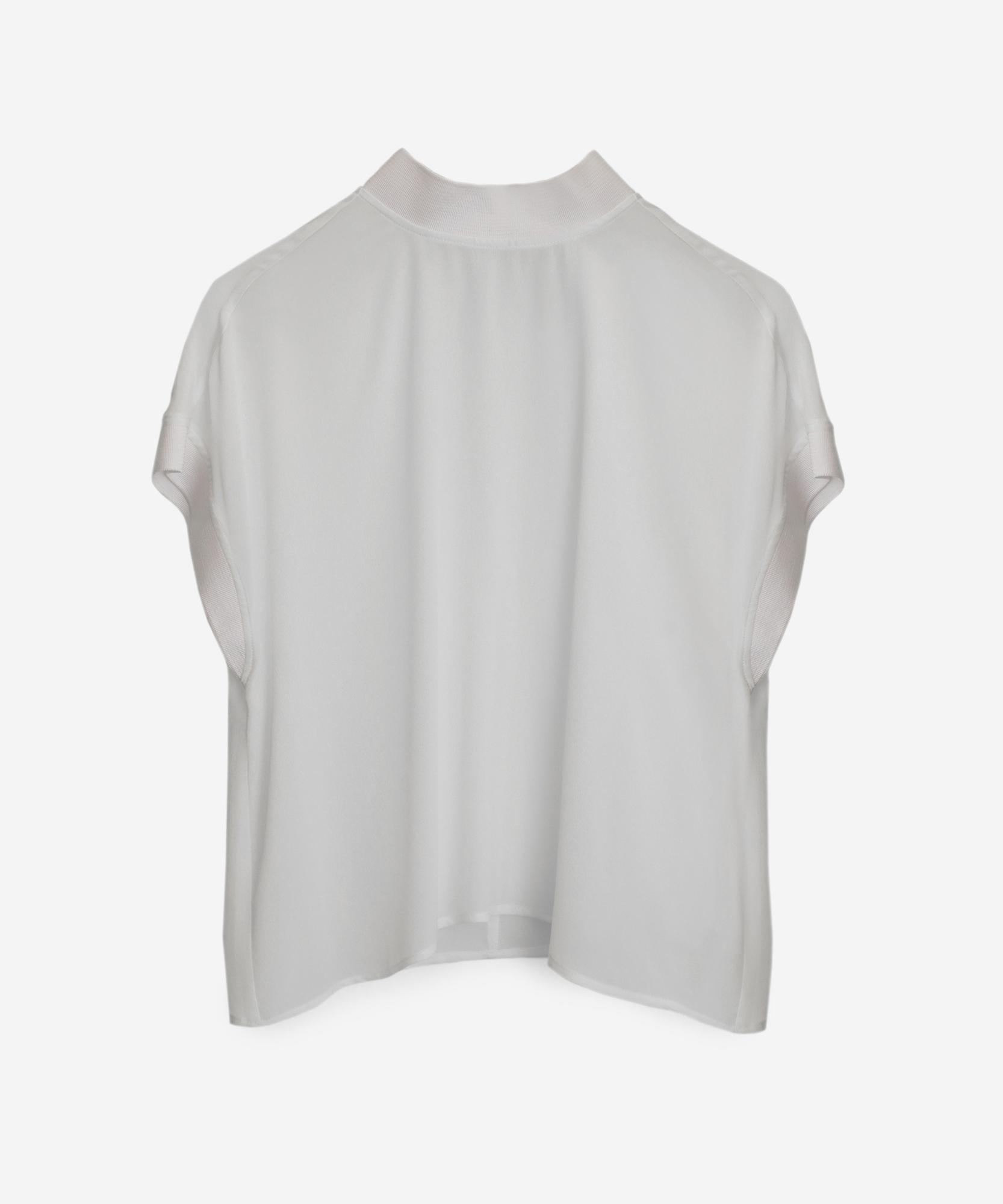 YARGICI Yüksek Yakalı İpek Bluz