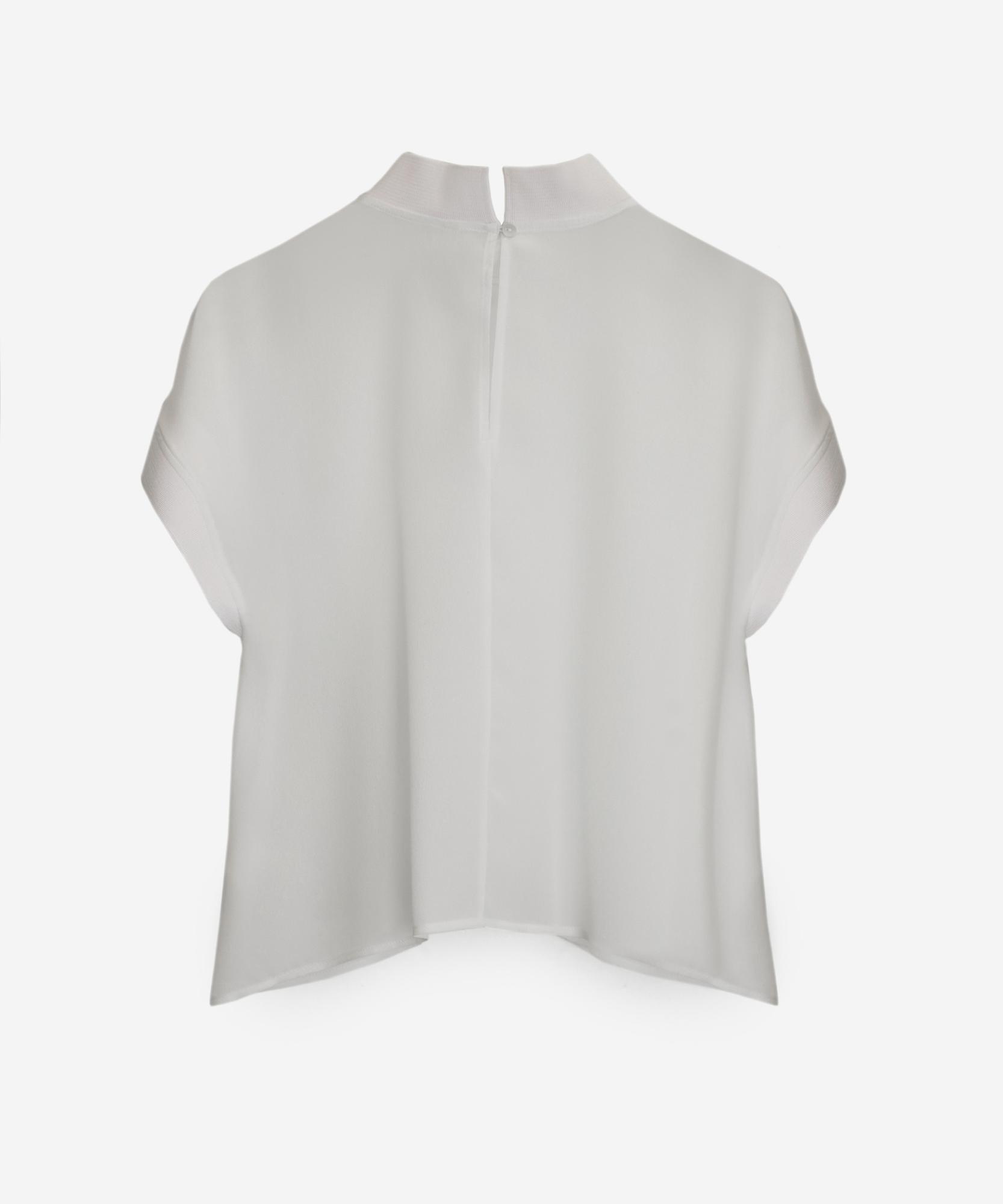 YARGICI Yüksek Yakalı İpek Bluz