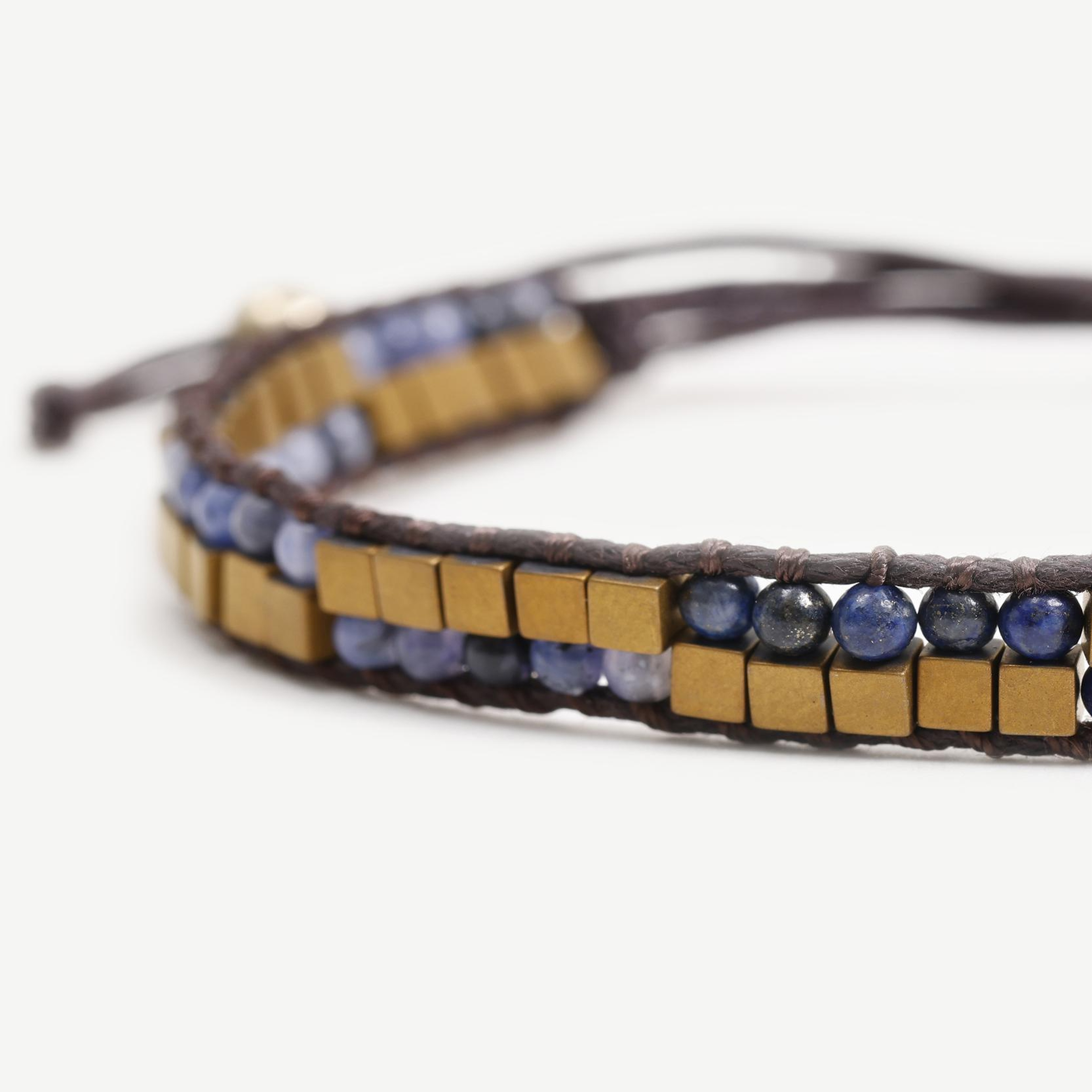 YARGICI Boncuk Detaylı Deri Bileklik