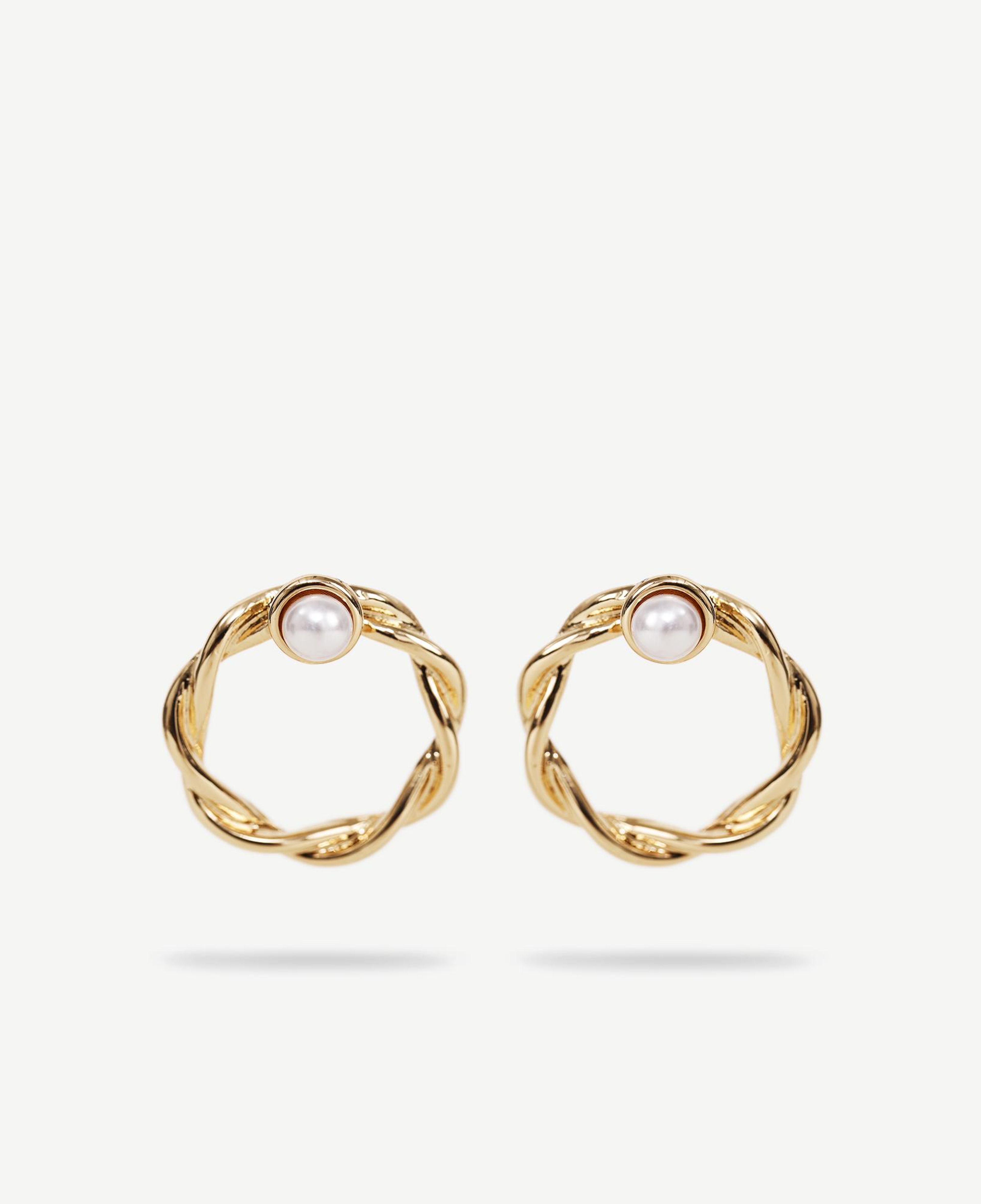 YARGICI Yapay İnci Detaylı Halka Küpe