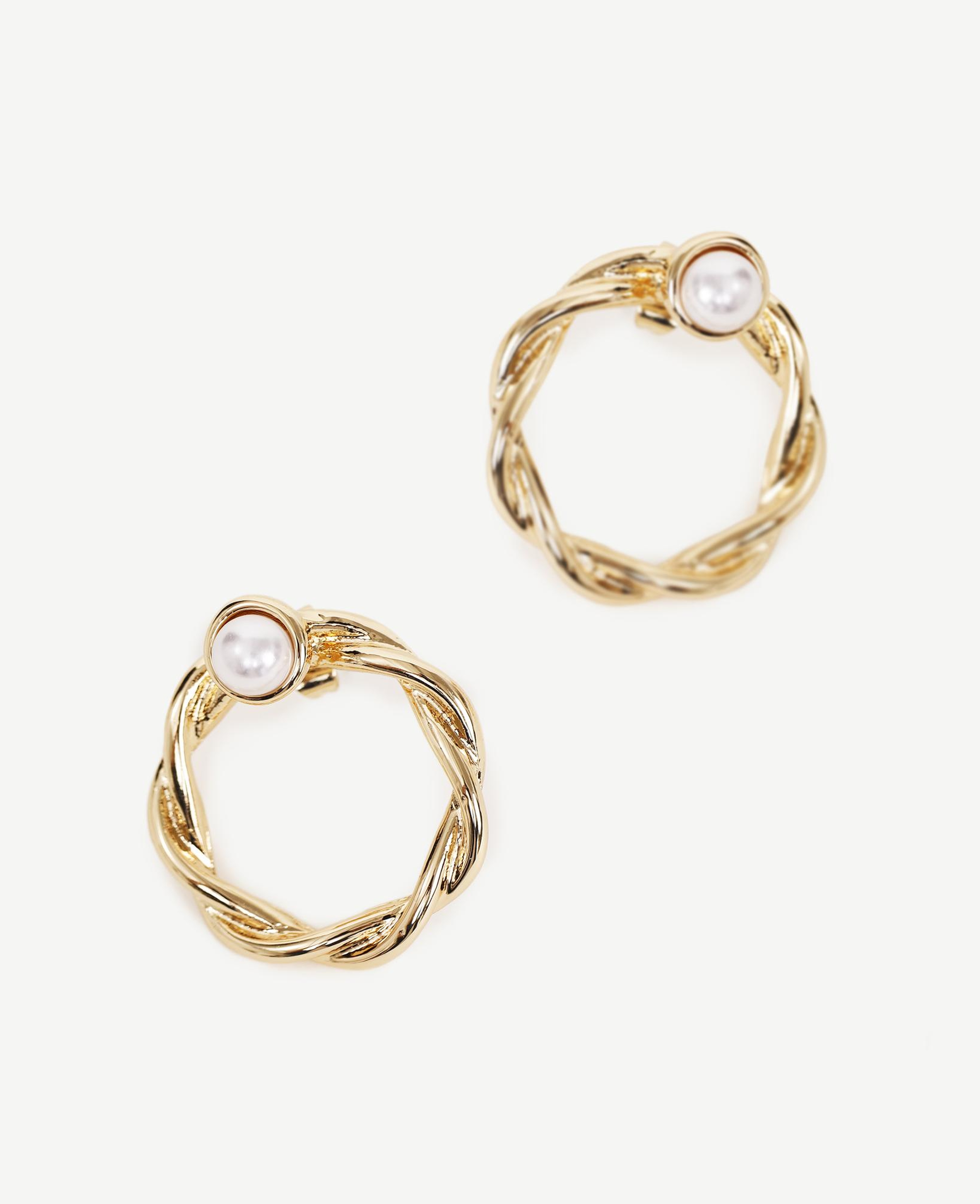 YARGICI Yapay İnci Detaylı Halka Küpe