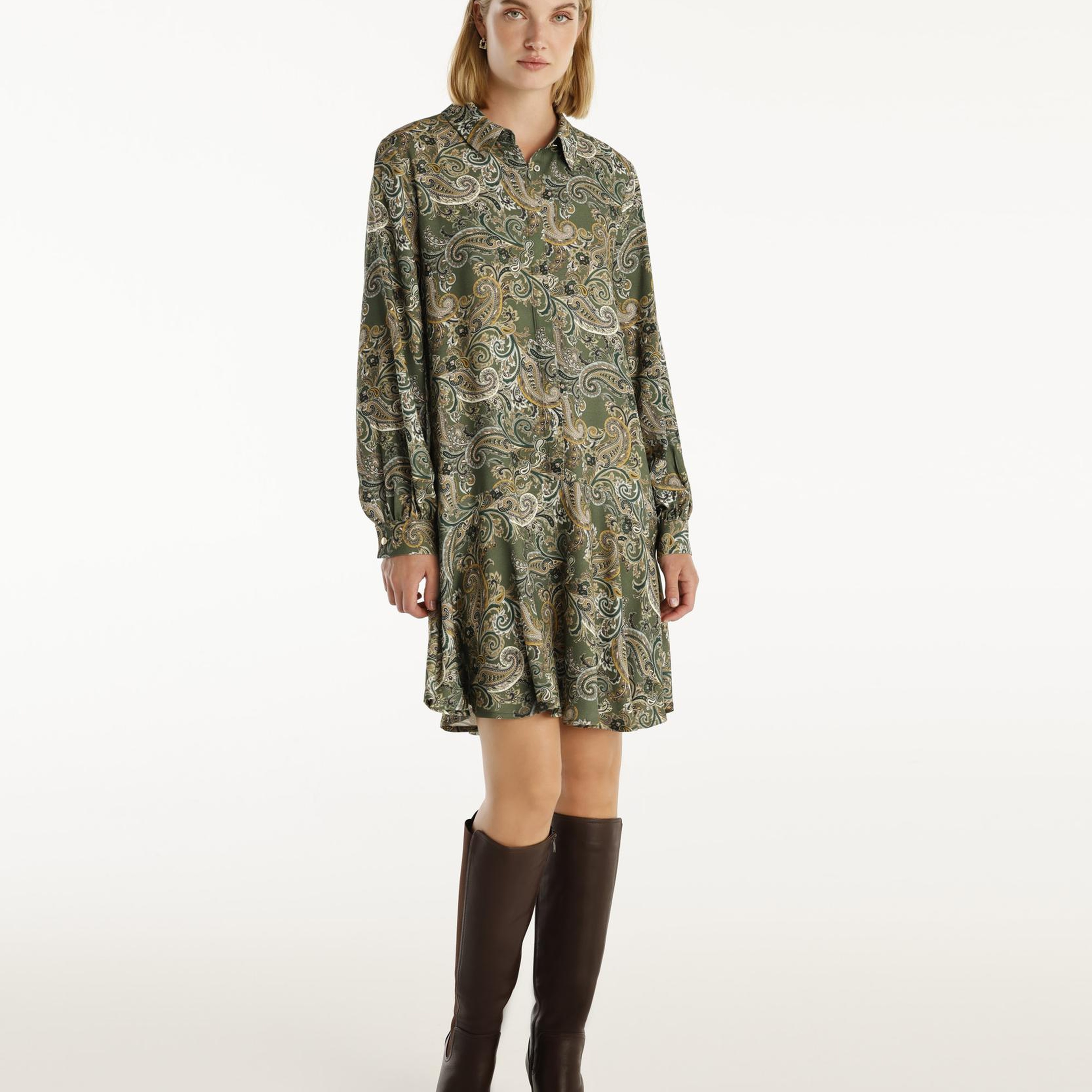 YARGICI Uzun Kollu Kısa Gömlek Elbise