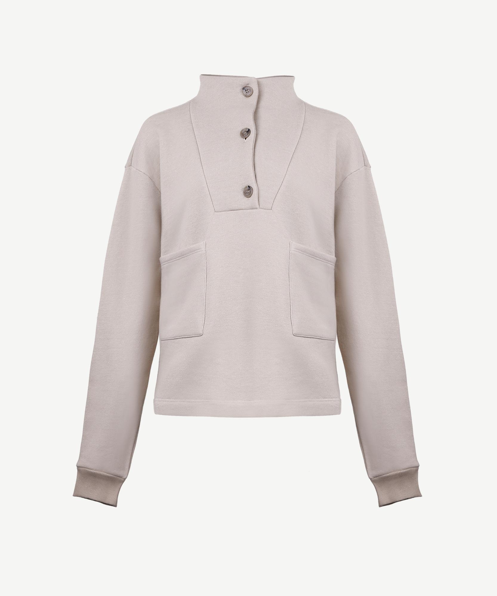 YARGICI Ön Cep Detaylı Dik Yakalı Sweatshirt