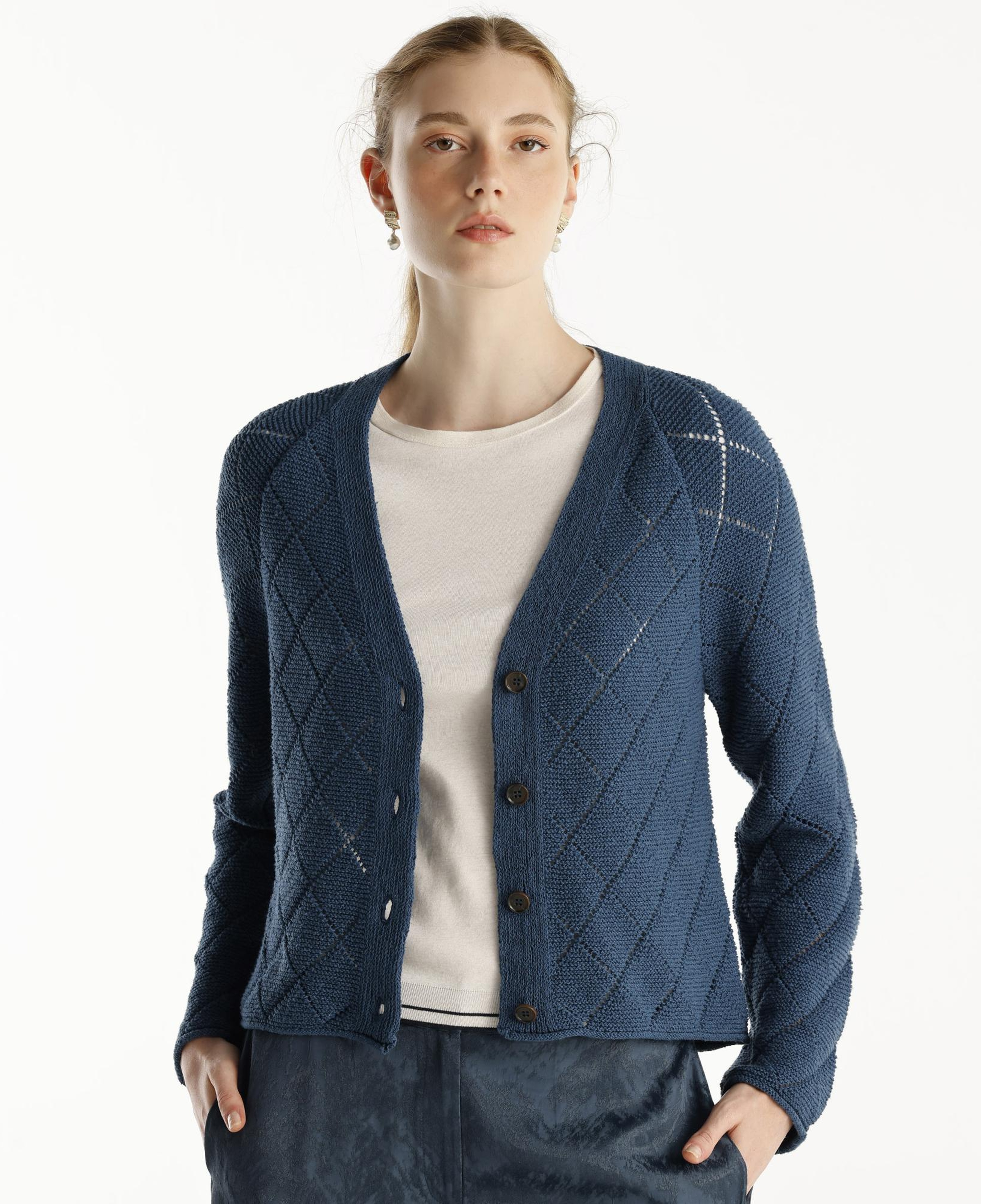 YARGICI V Yaka Dekorlu Hırka