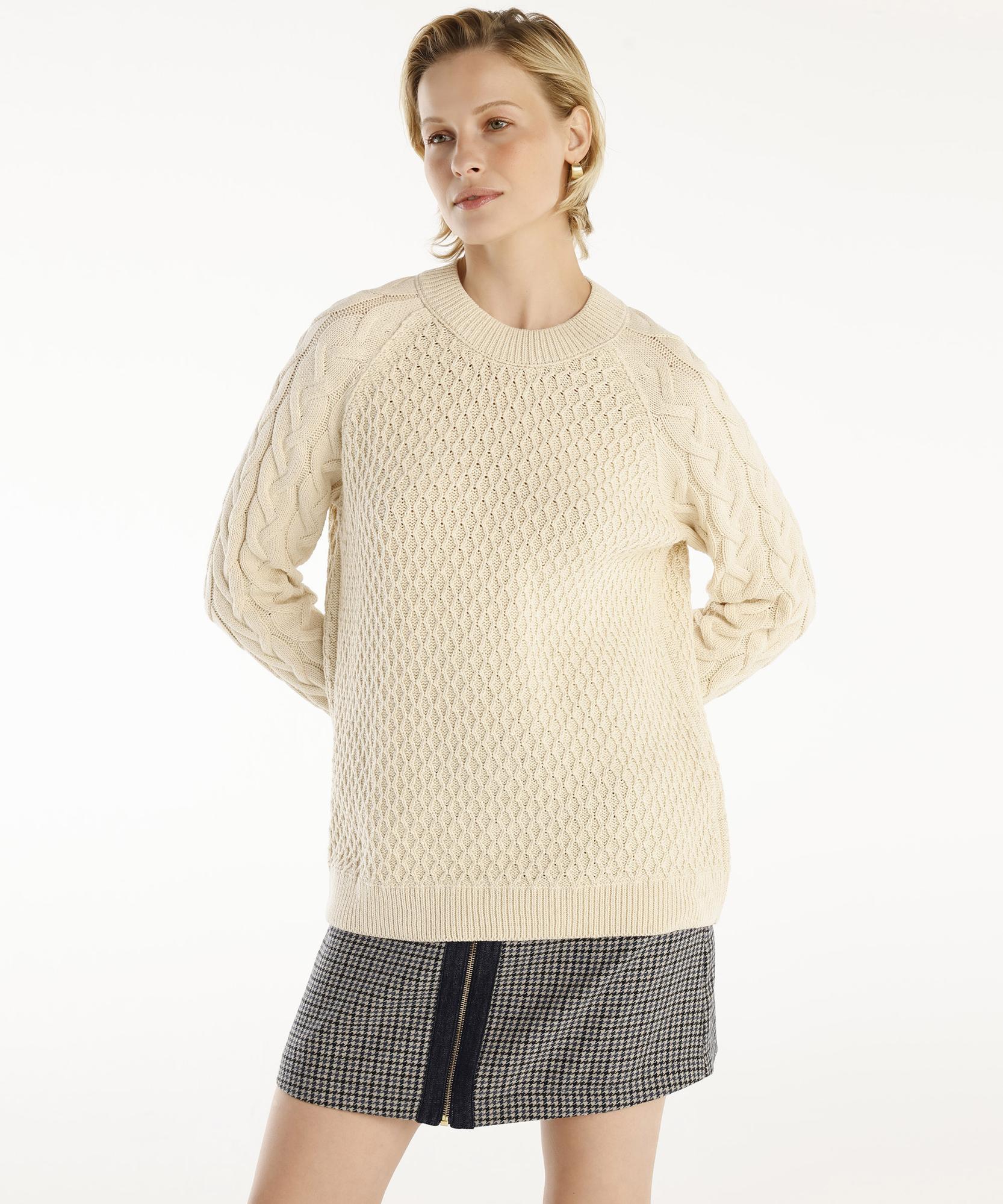 YARGICI Bisiklet Yakalı Simli Örgülü Kazak