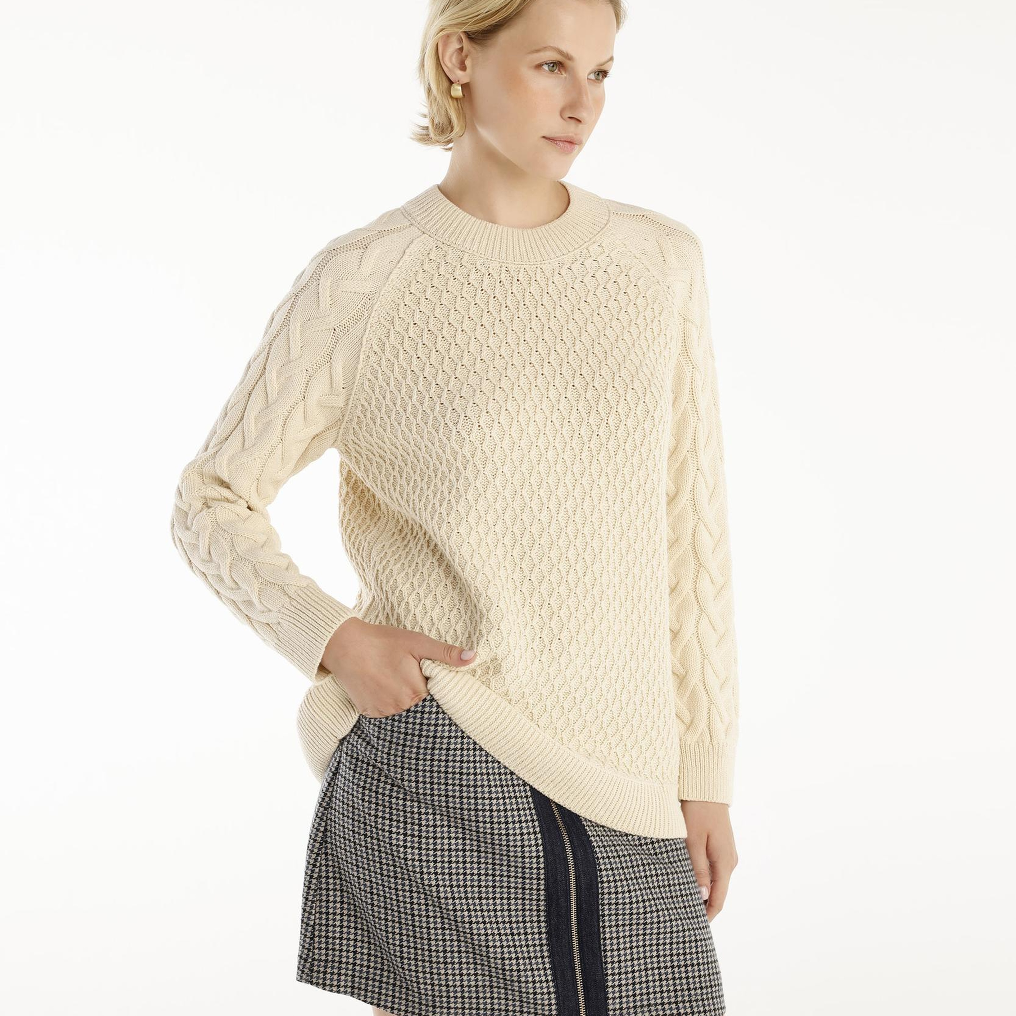 YARGICI Bisiklet Yakalı Simli Örgülü Kazak