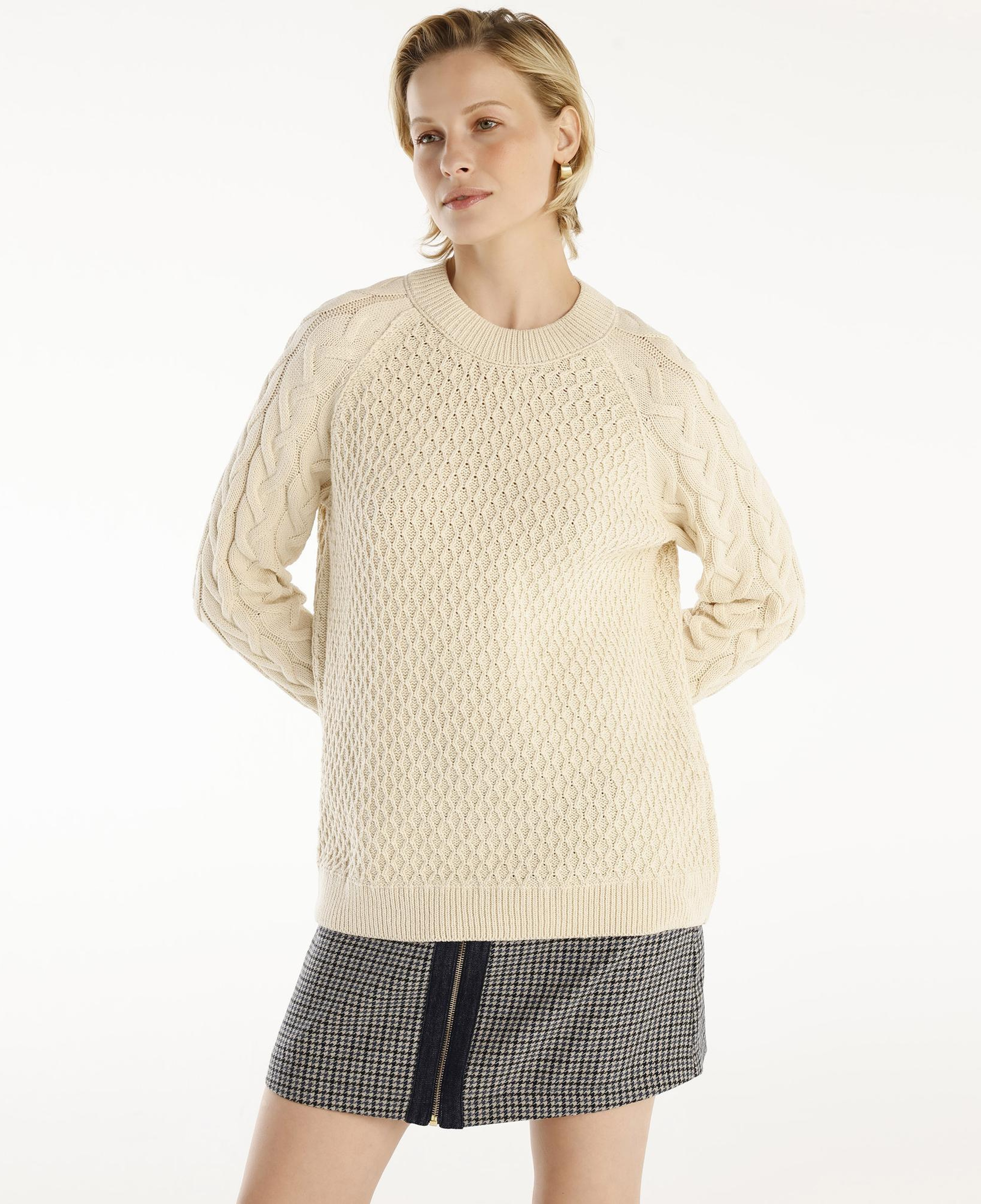 YARGICI Bisiklet Yakalı Simli Örgülü Kazak