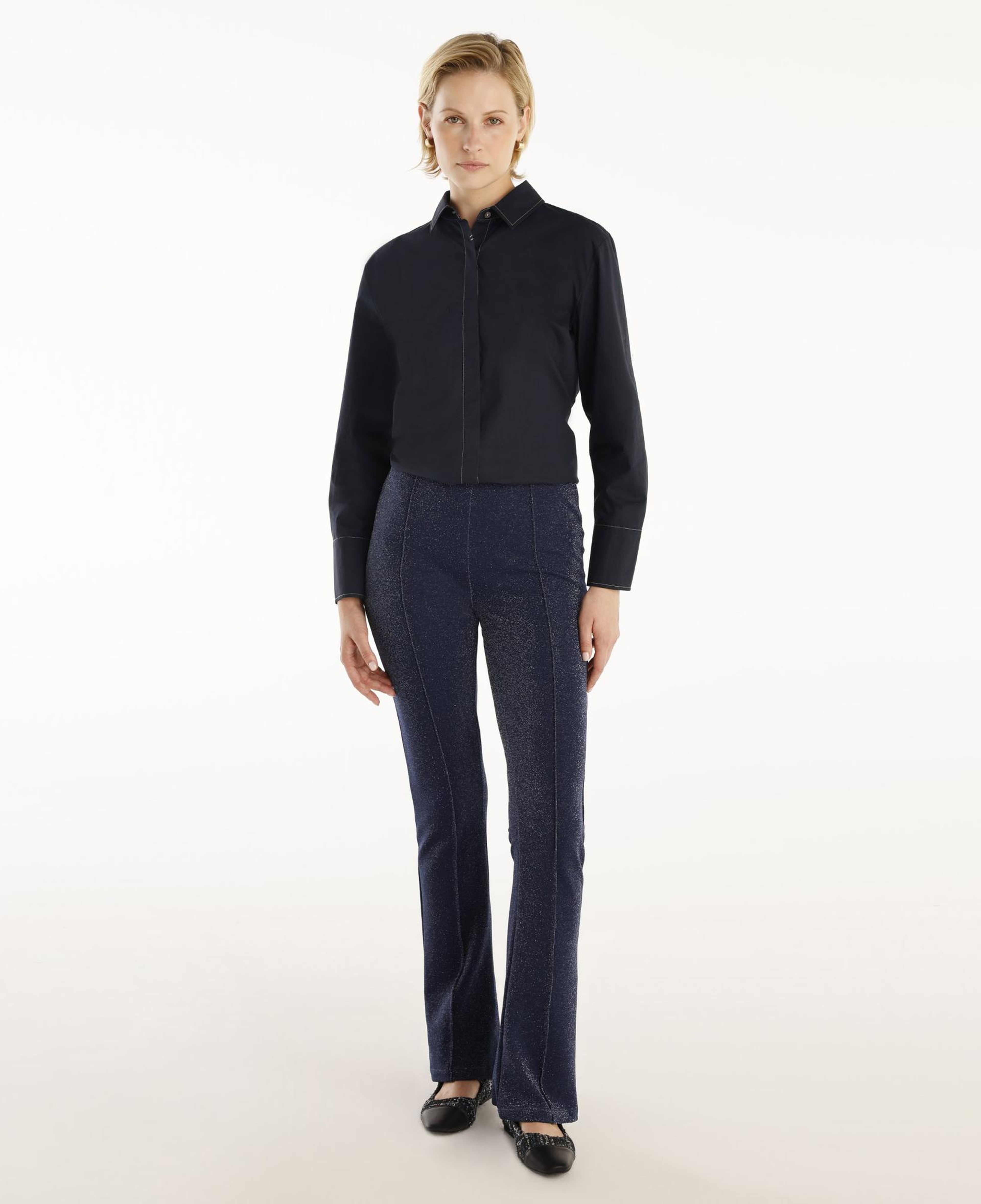 YARGICI Önü Dikişli Simli Geniş Paça Pantolon