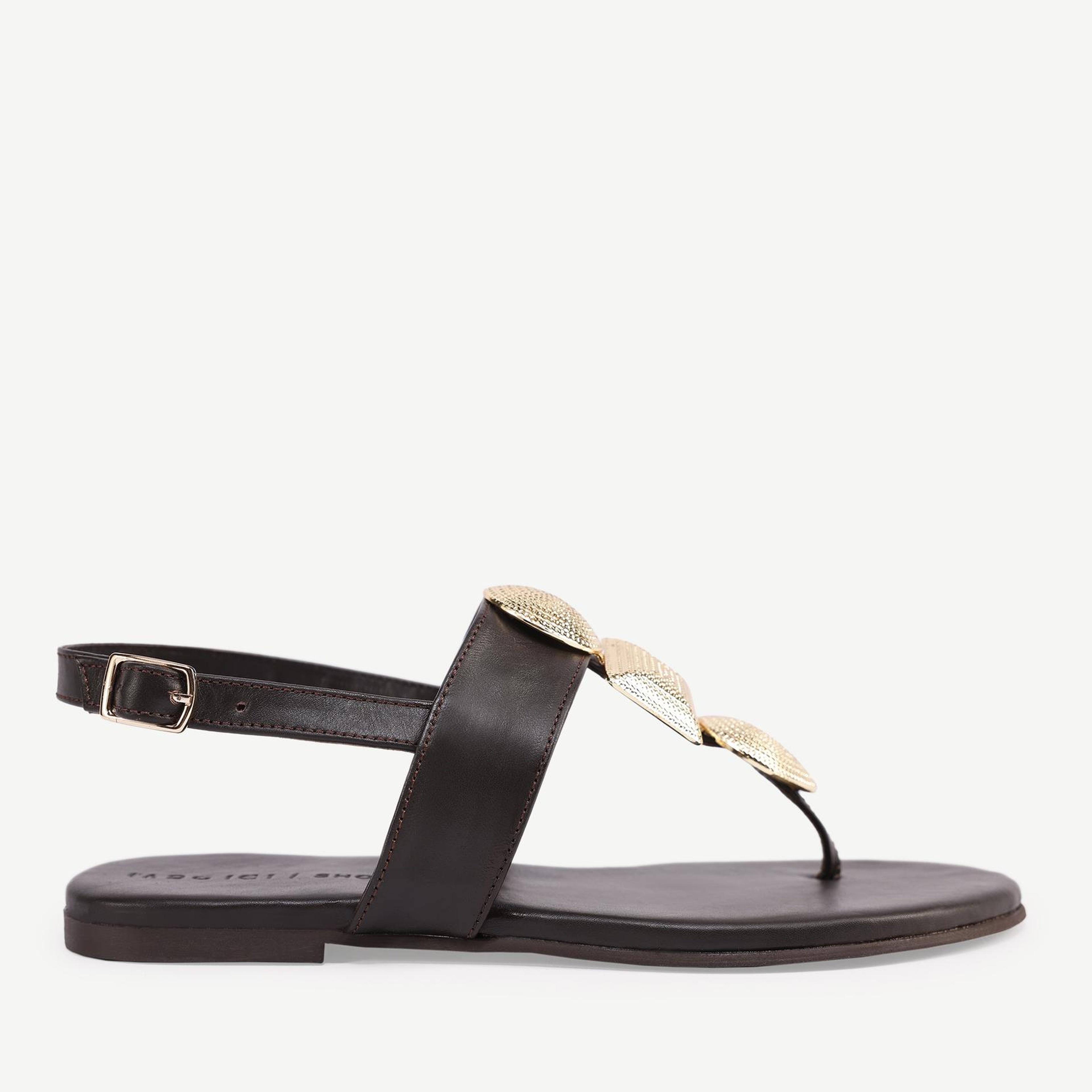 YARGICI Aksesuar Detaylı Deri Sandalet