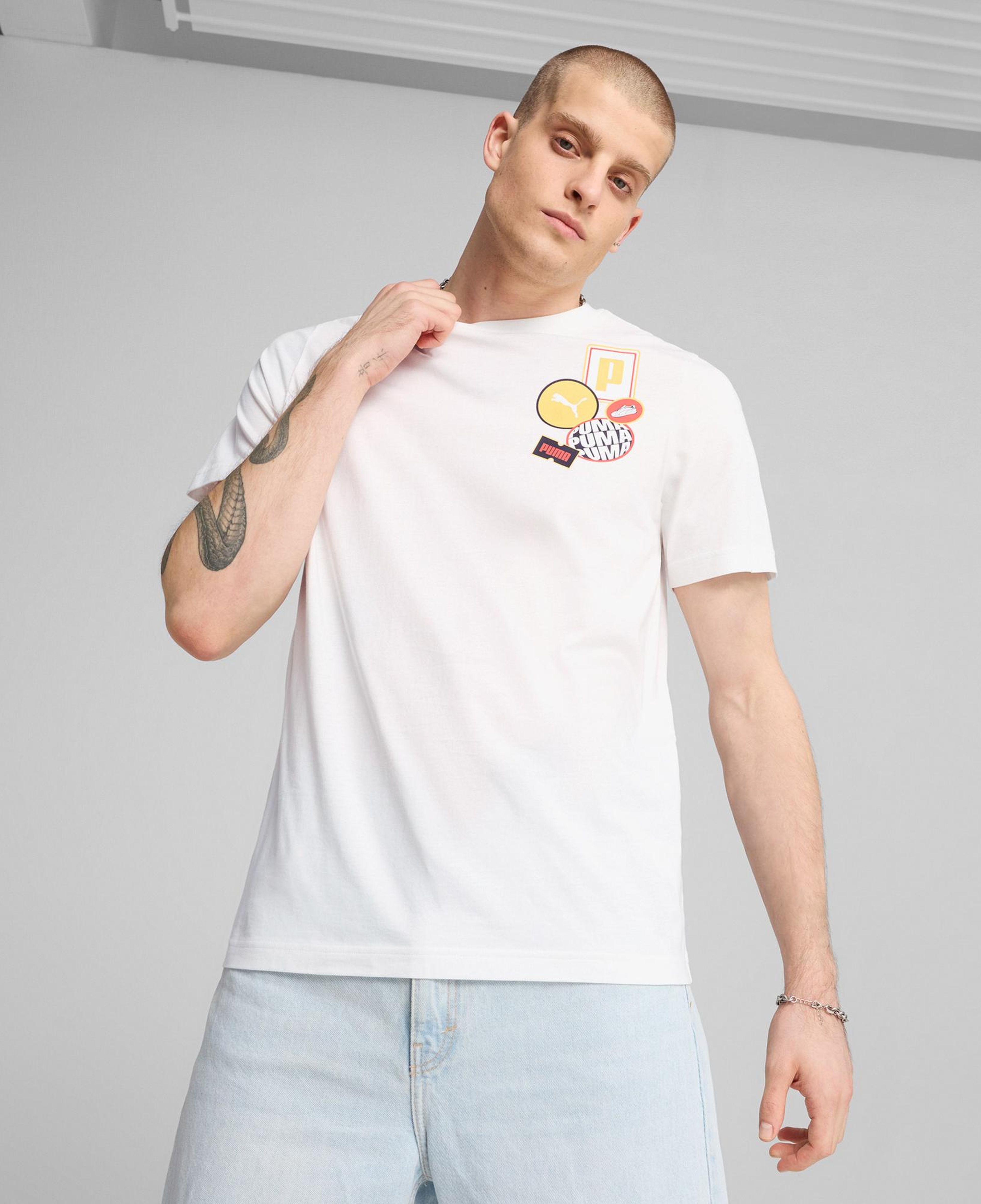 Puma Graphics Icon Erkek Beyaz T-Shirt