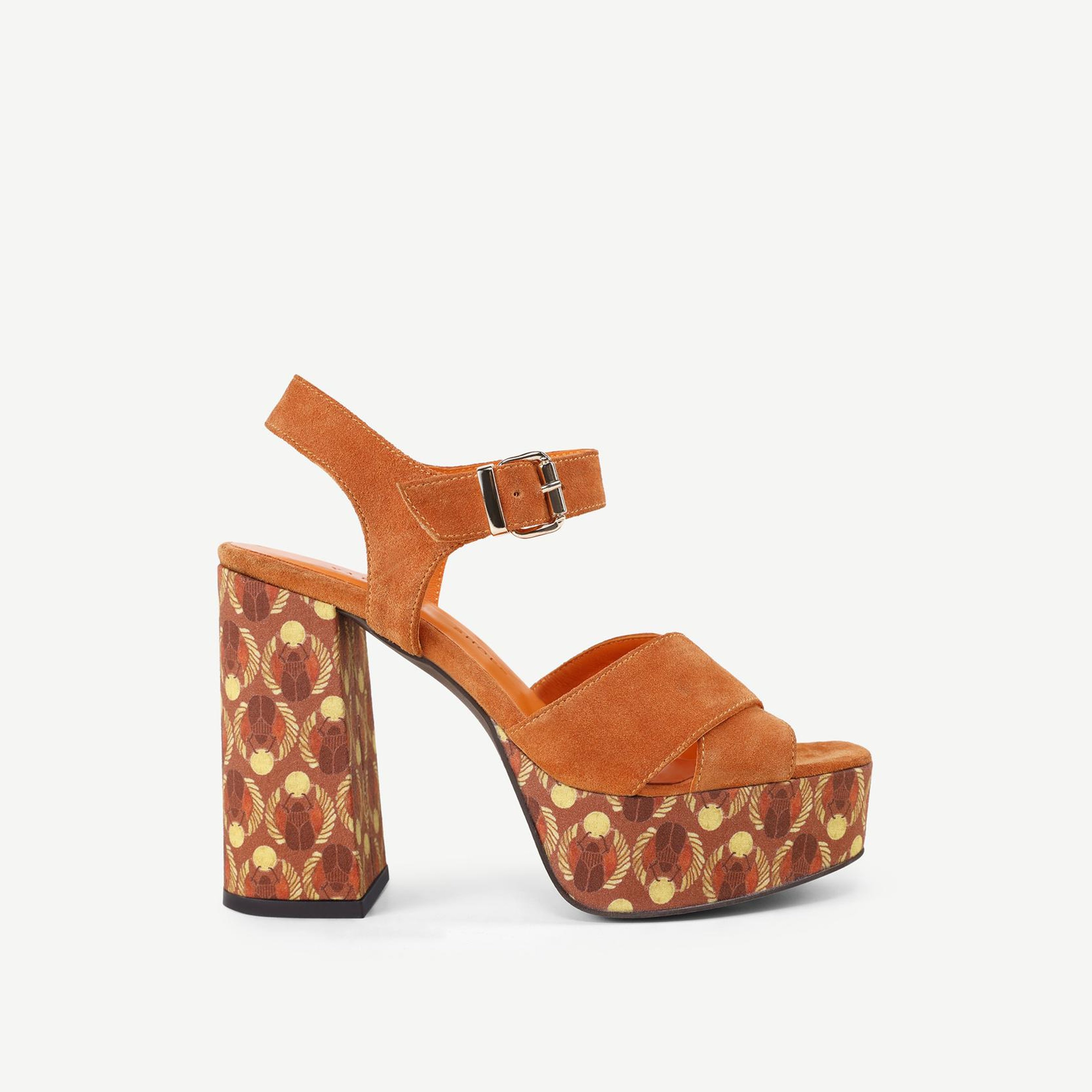 YARGICI Deri Platform Topuklu Sandalet