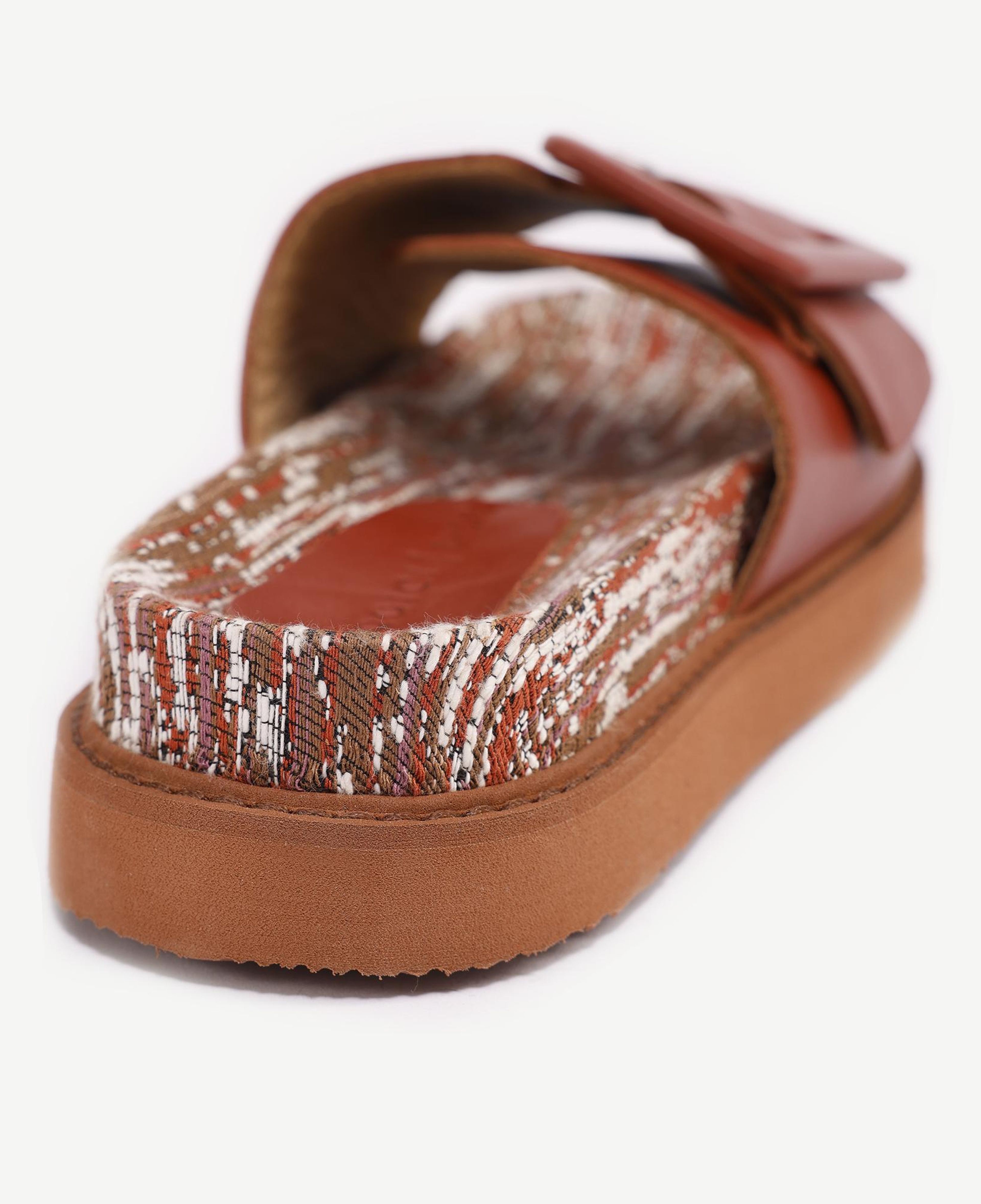 YARGICI Deri Toka Detaylı Kumaş Terlik