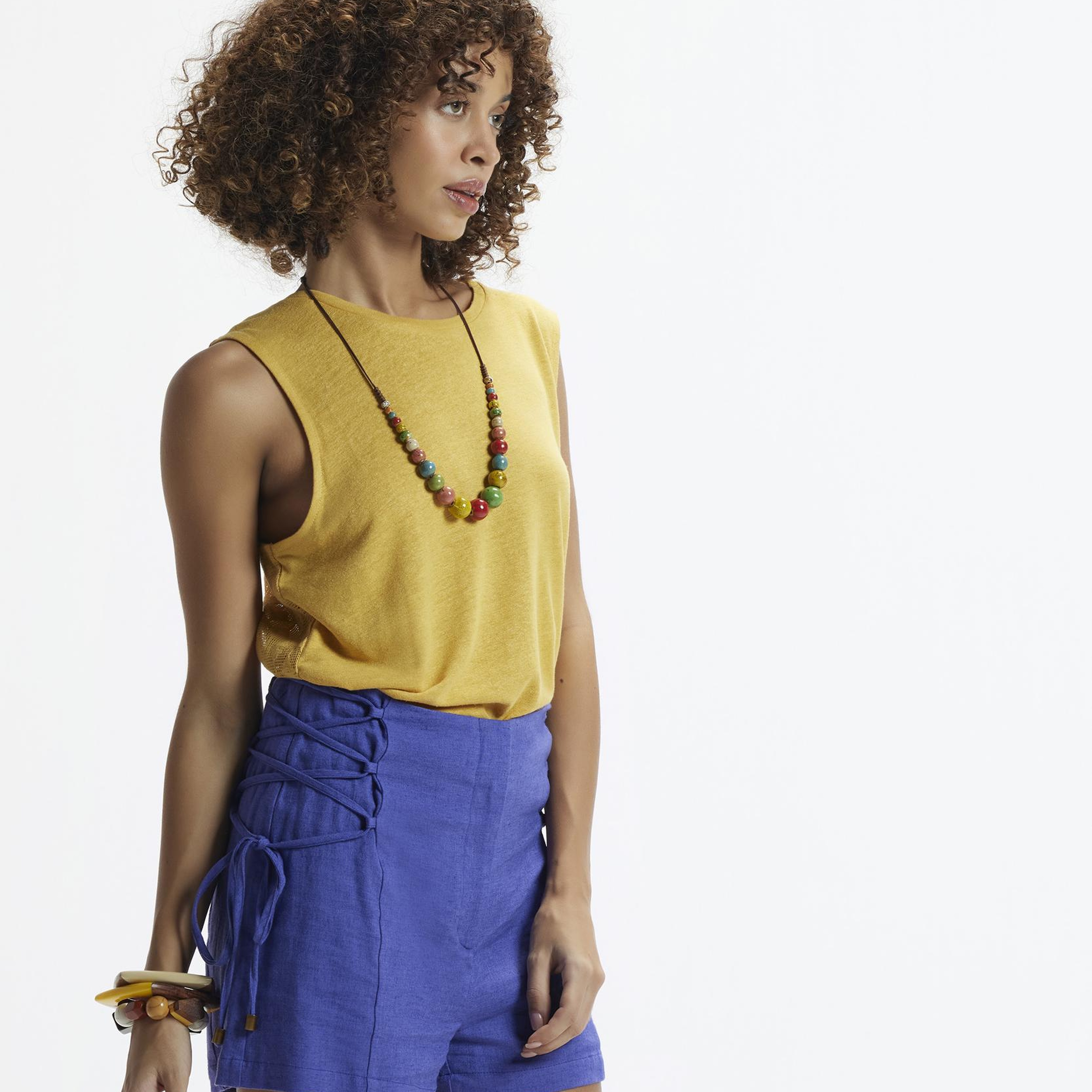 YARGICI Yanları Bağlamalı Kısa Şort