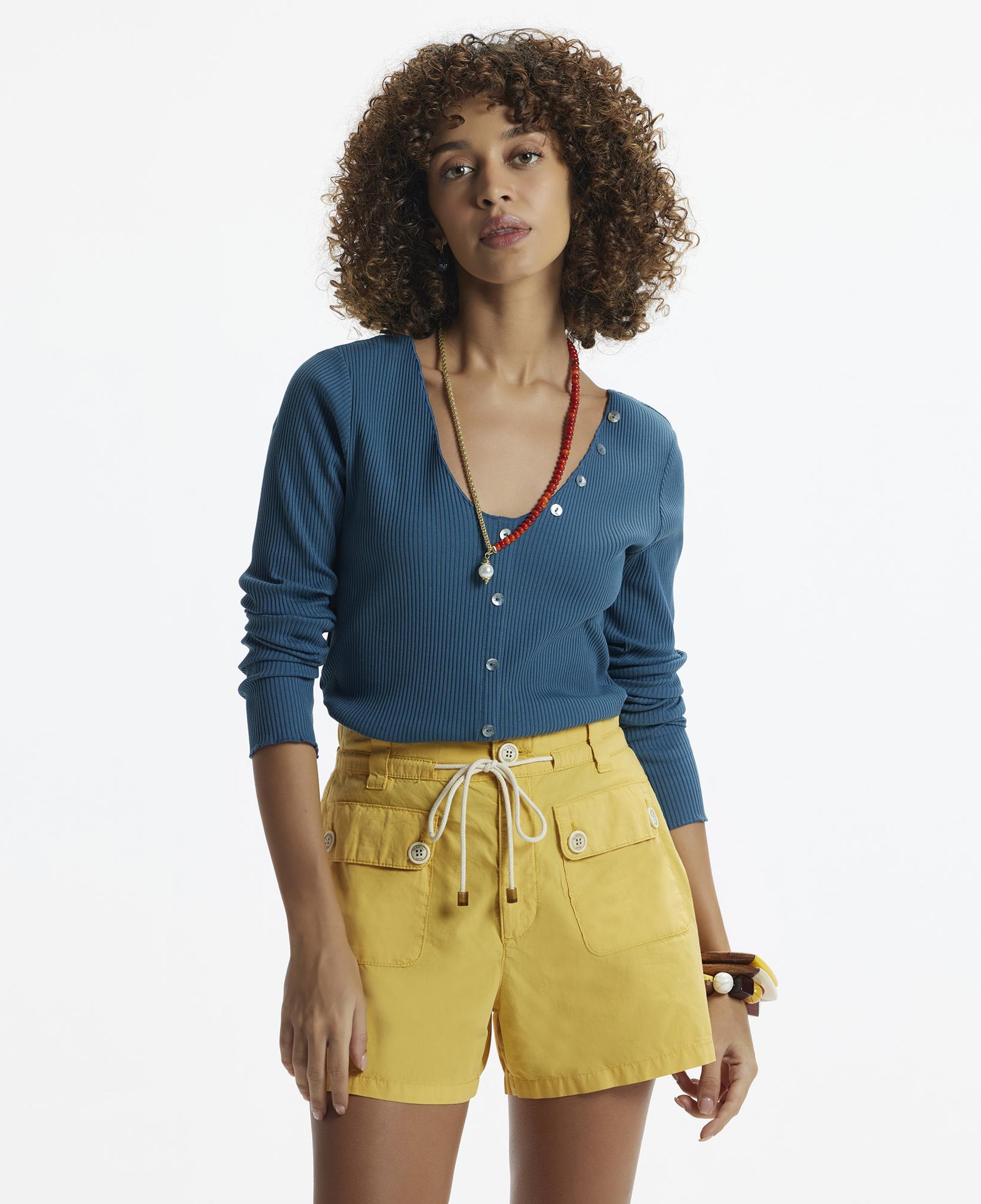 YARGICI Cep Detaylı Denim Bermuda