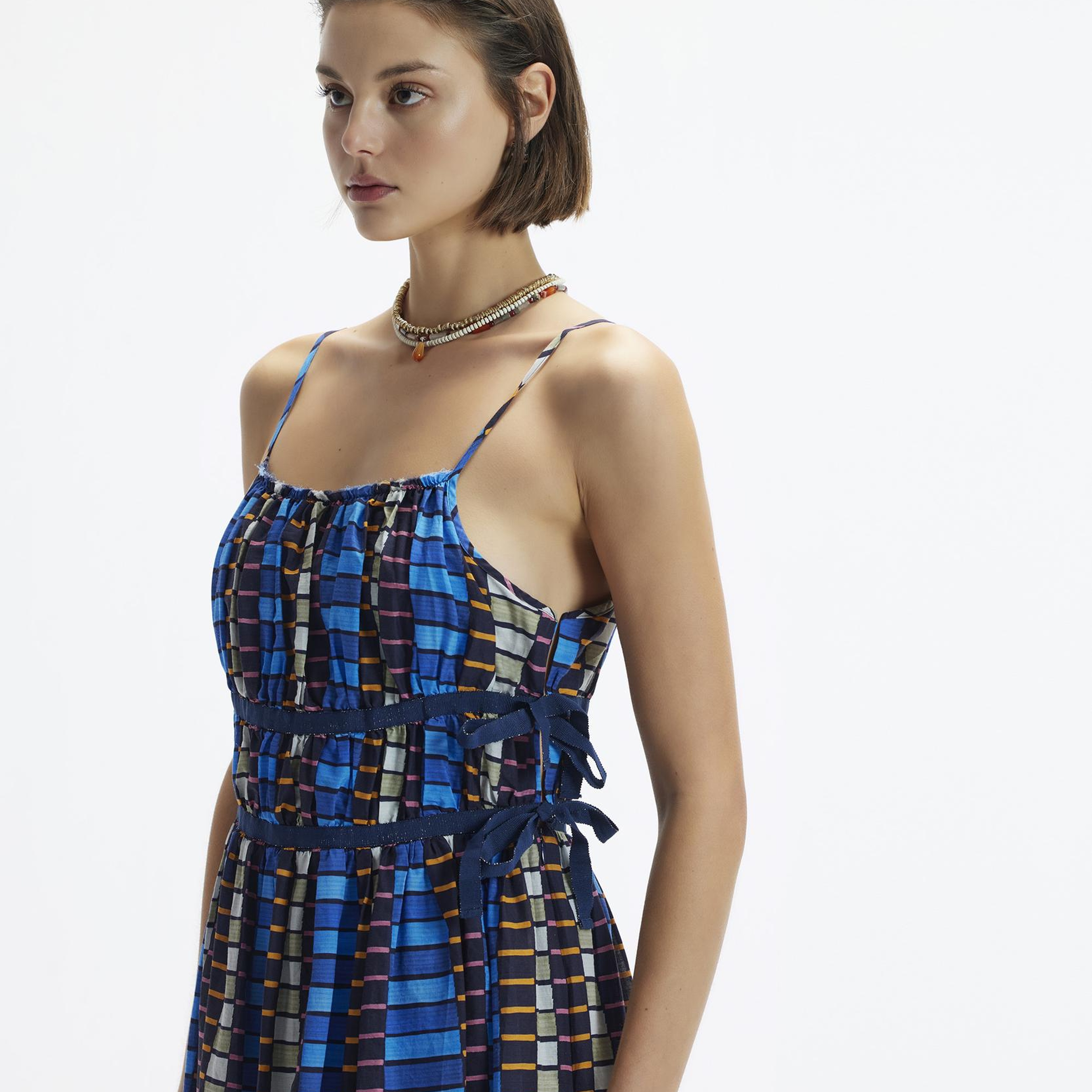 YARGICI Askılı Yanı Bağlama Detaylı Midi Boy Elbise