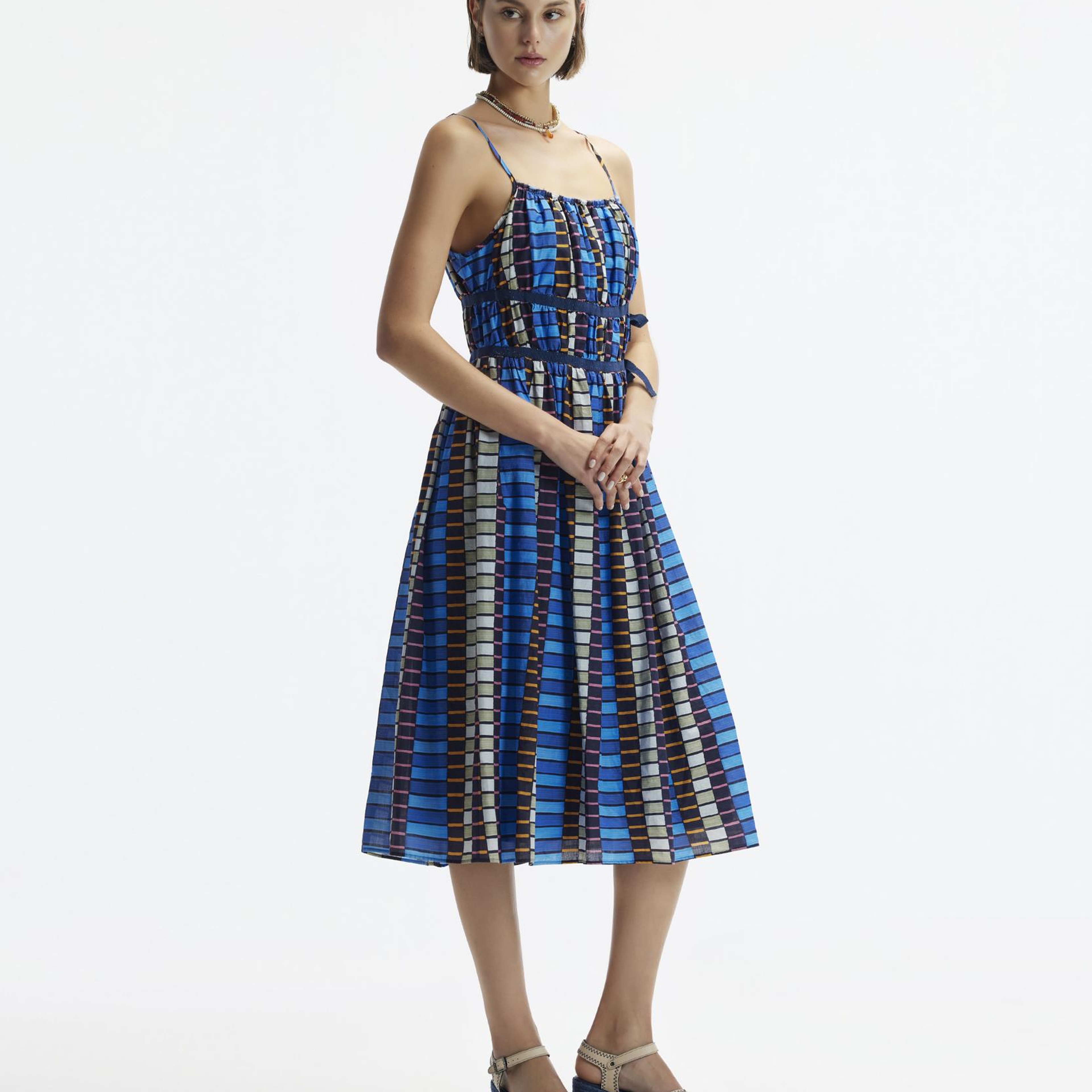 YARGICI Askılı Yanı Bağlama Detaylı Midi Boy Elbise