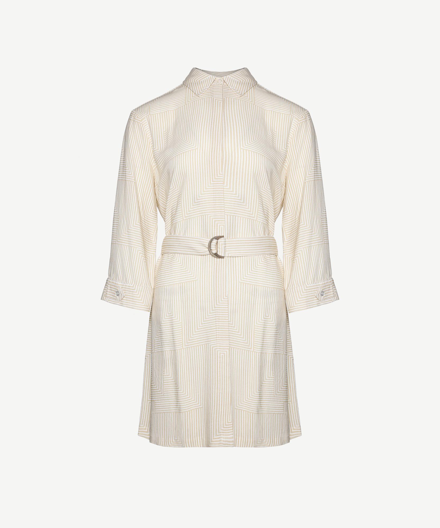 YARGICI Uzun Kollu Kemerli Kısa Gömlek Elbise