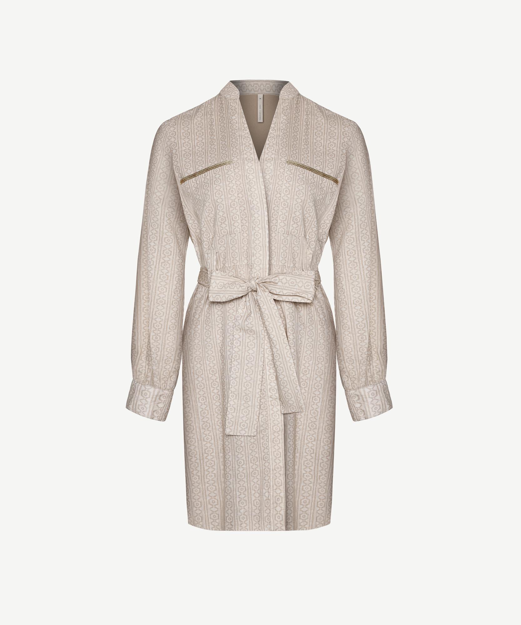 YARGICI Dik Yaka Kemerli Kısa Safari Elbise