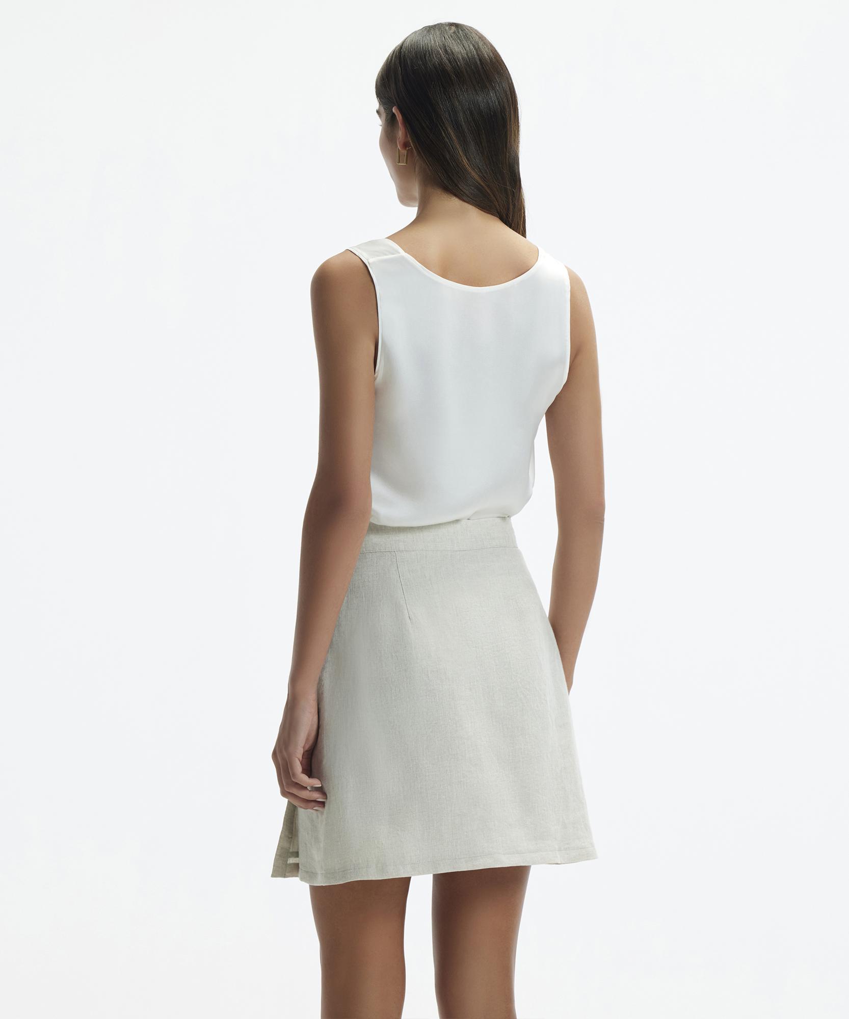 YARGICI Kruvaze Kapama Düz Kesim  Kısa Etek