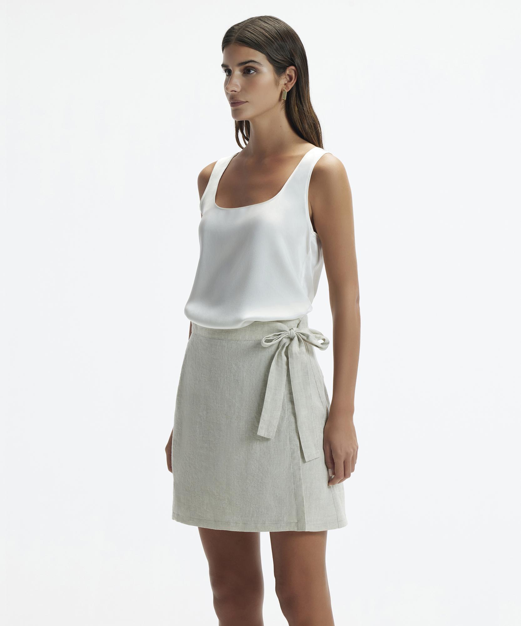 YARGICI Kruvaze Kapama Düz Kesim  Kısa Etek