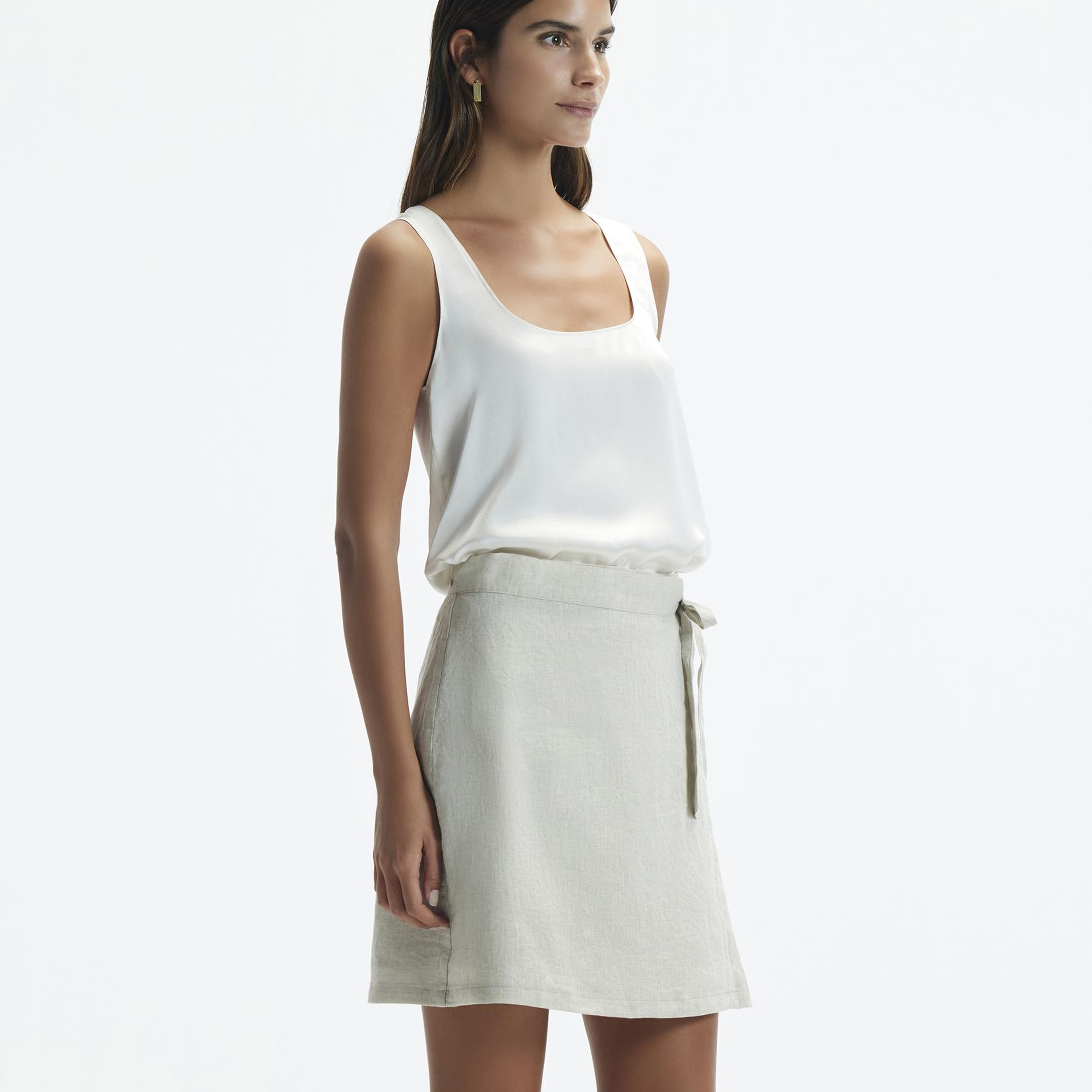 YARGICI Kruvaze Kapama Düz Kesim Kısa Etek