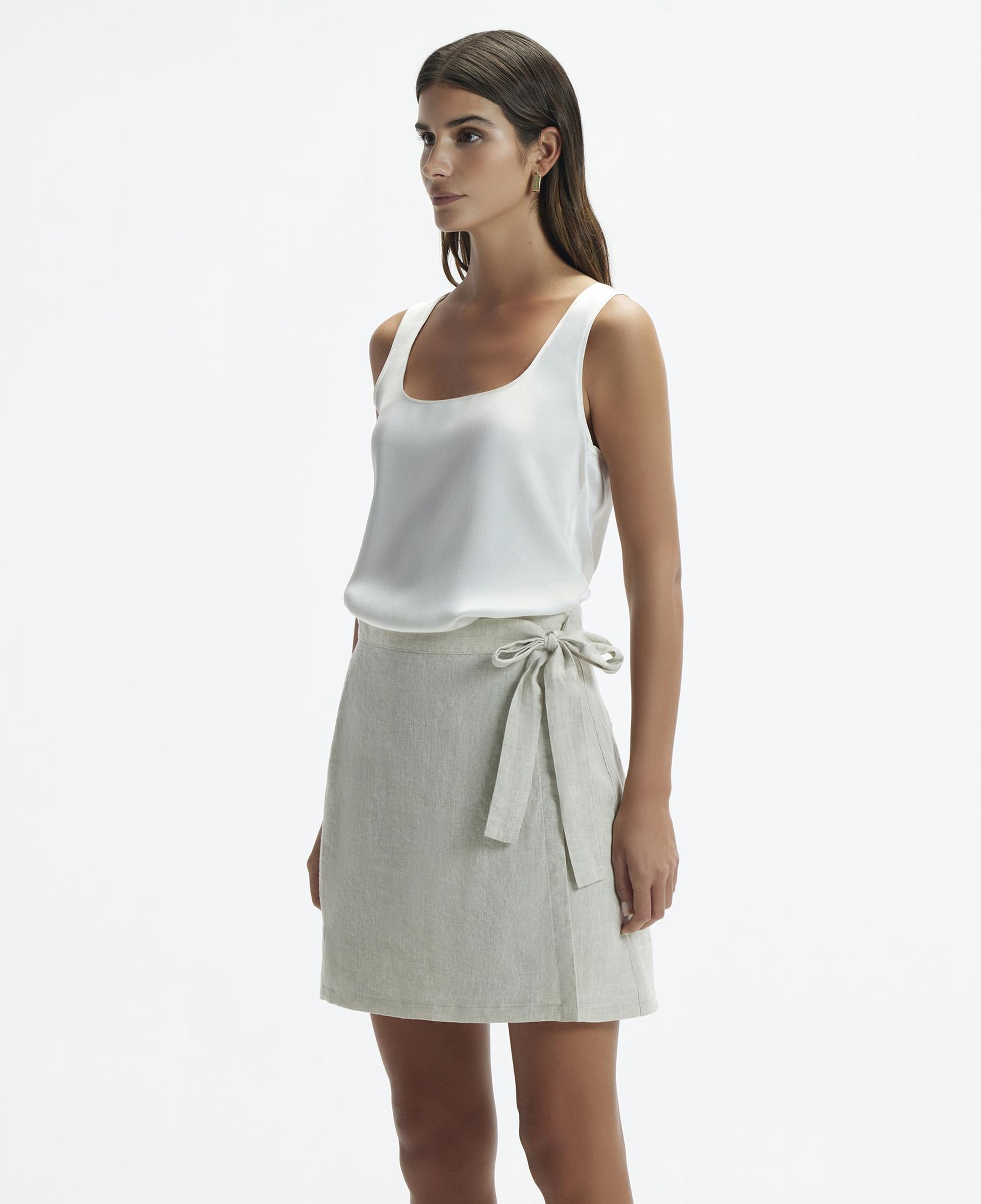 YARGICI Kruvaze Kapama Düz Kesim Kısa Etek