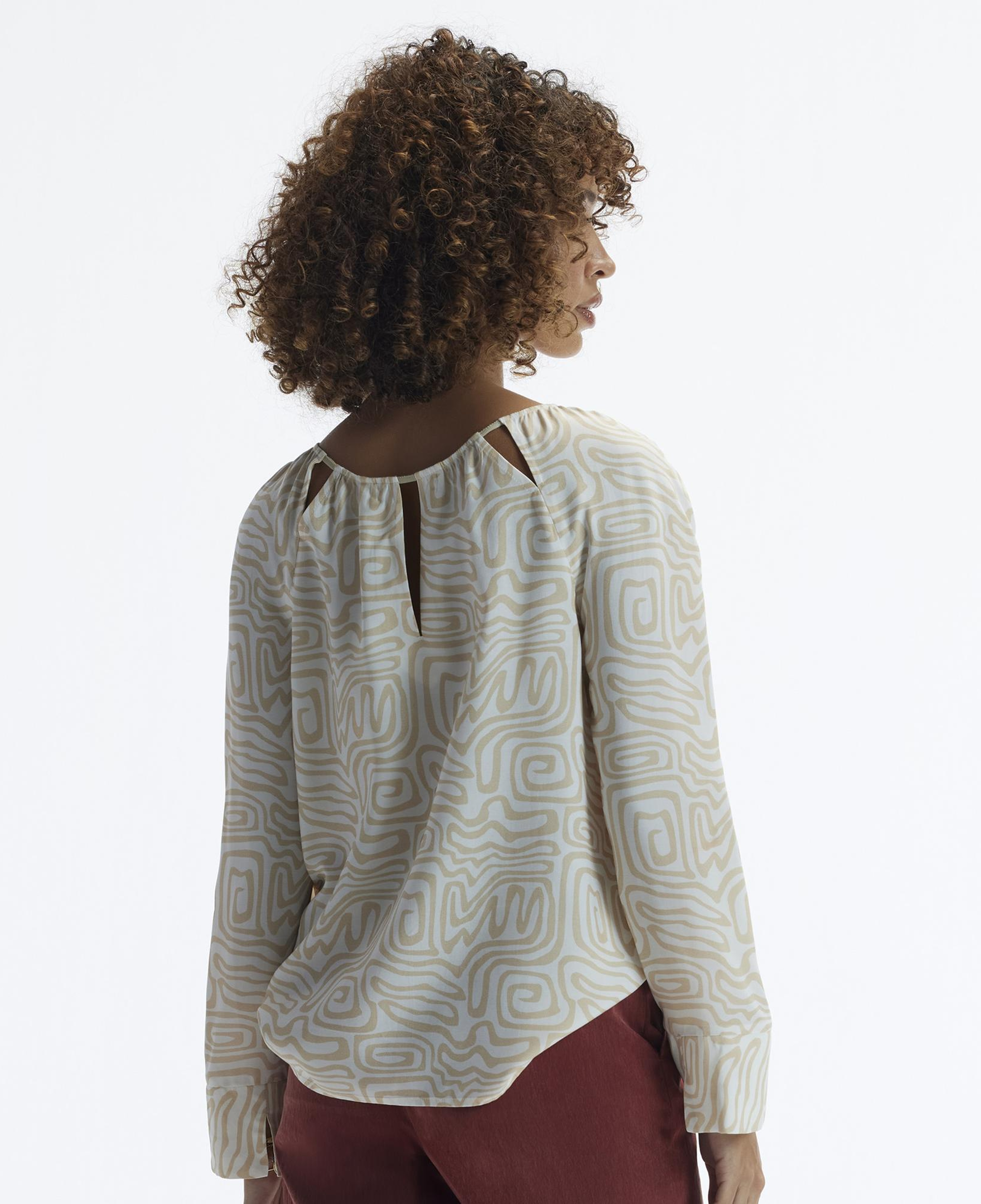 YARGICI Uzun Kollu Bisiklet Yaka Grogren Detaylı Bluz