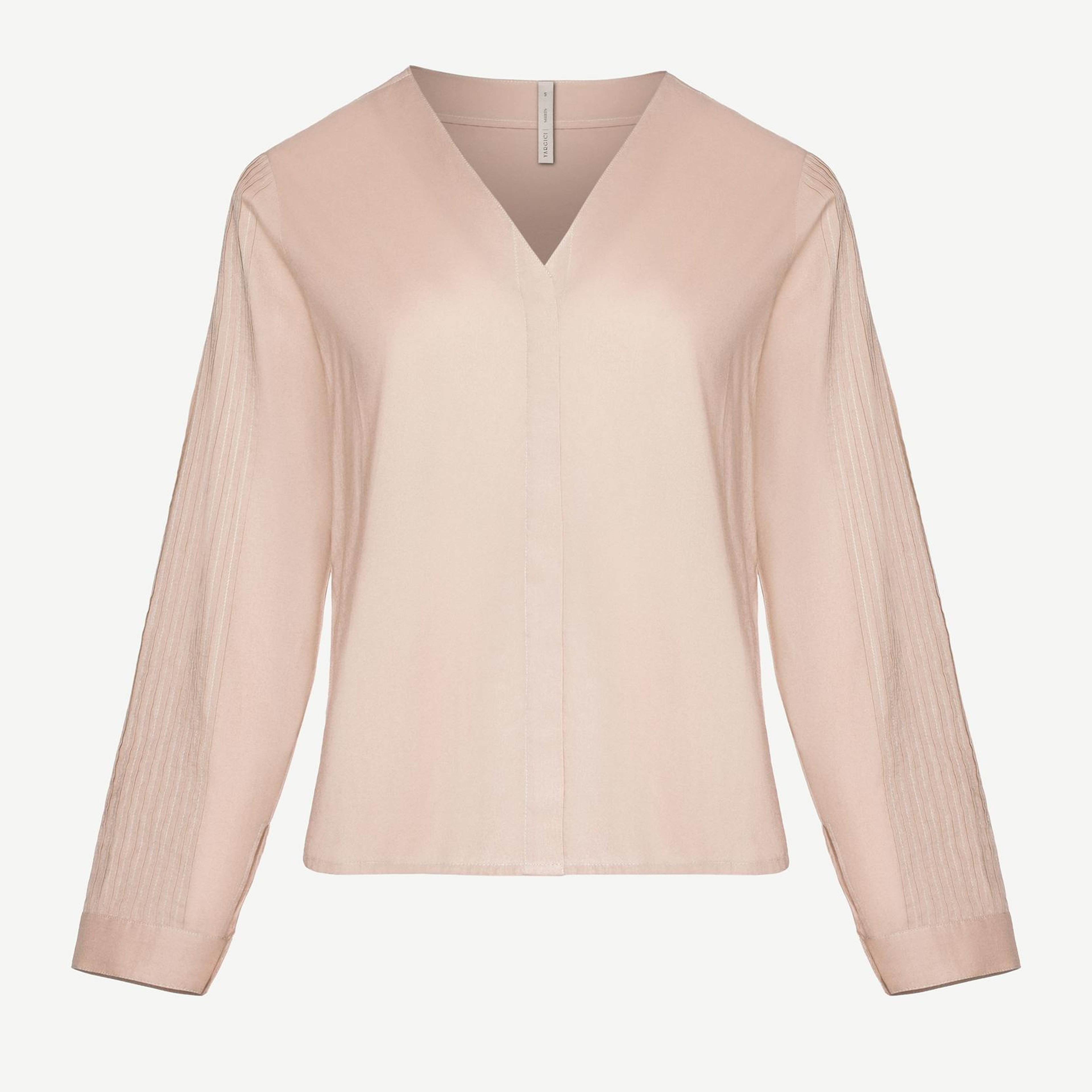 YARGICI Manşeti Bağlamalı V Yaka Uzun Kollu Gömlek