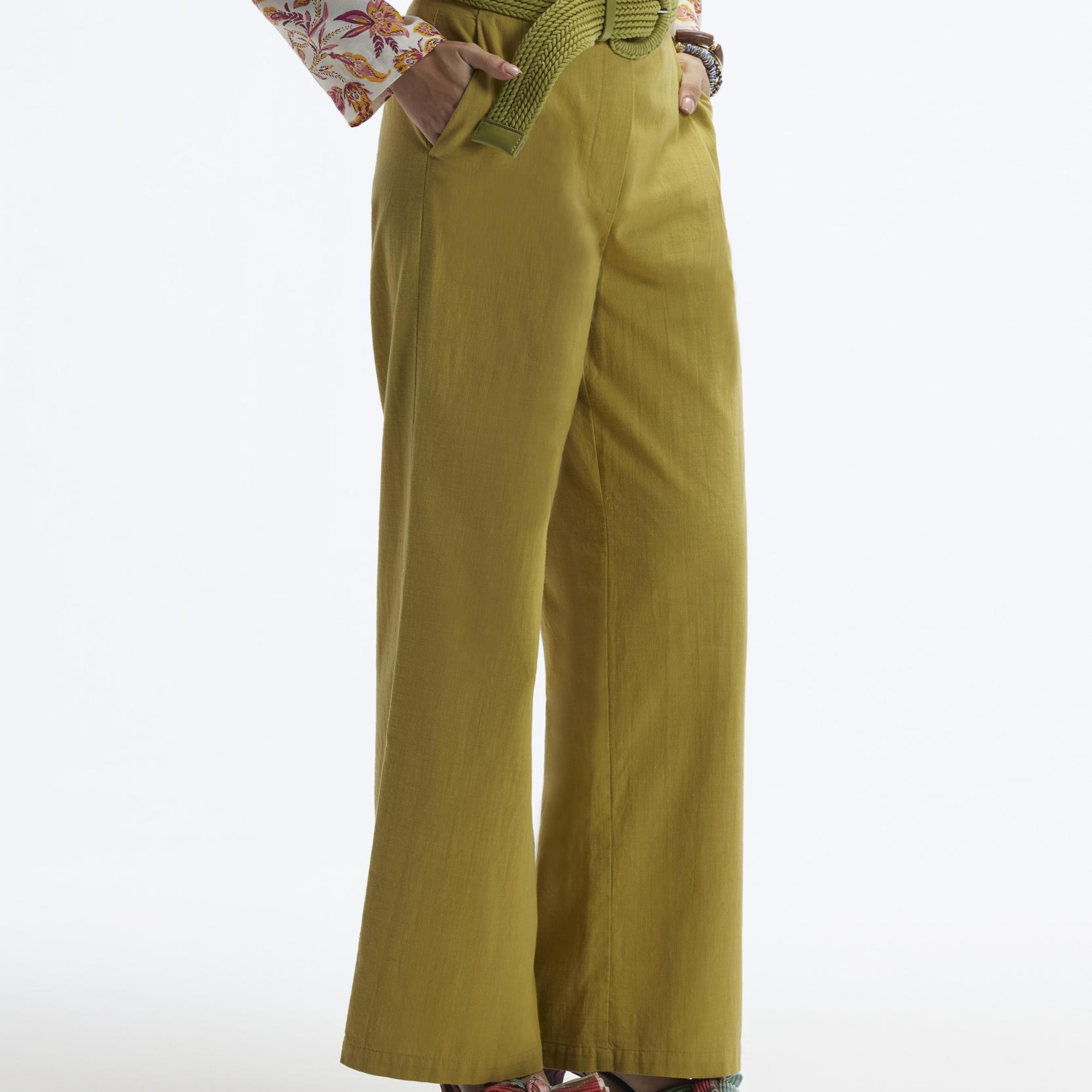 YARGICI Düz Kalıp Cepli Yandan Fermuarlı Pantolon