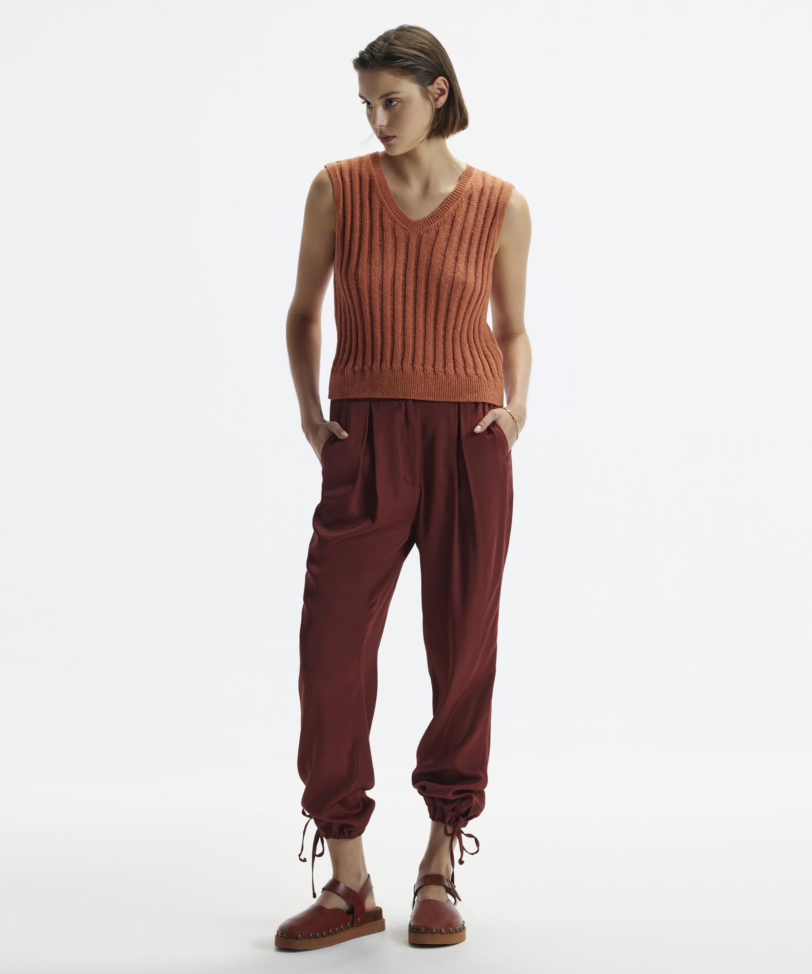 YARGICI Düz Kesim Paçası Bağlı  Pantolon