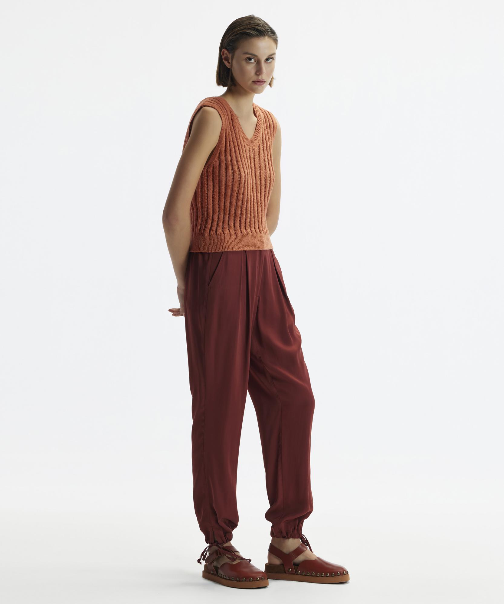 YARGICI Düz Kesim Paçası Bağlı  Pantolon