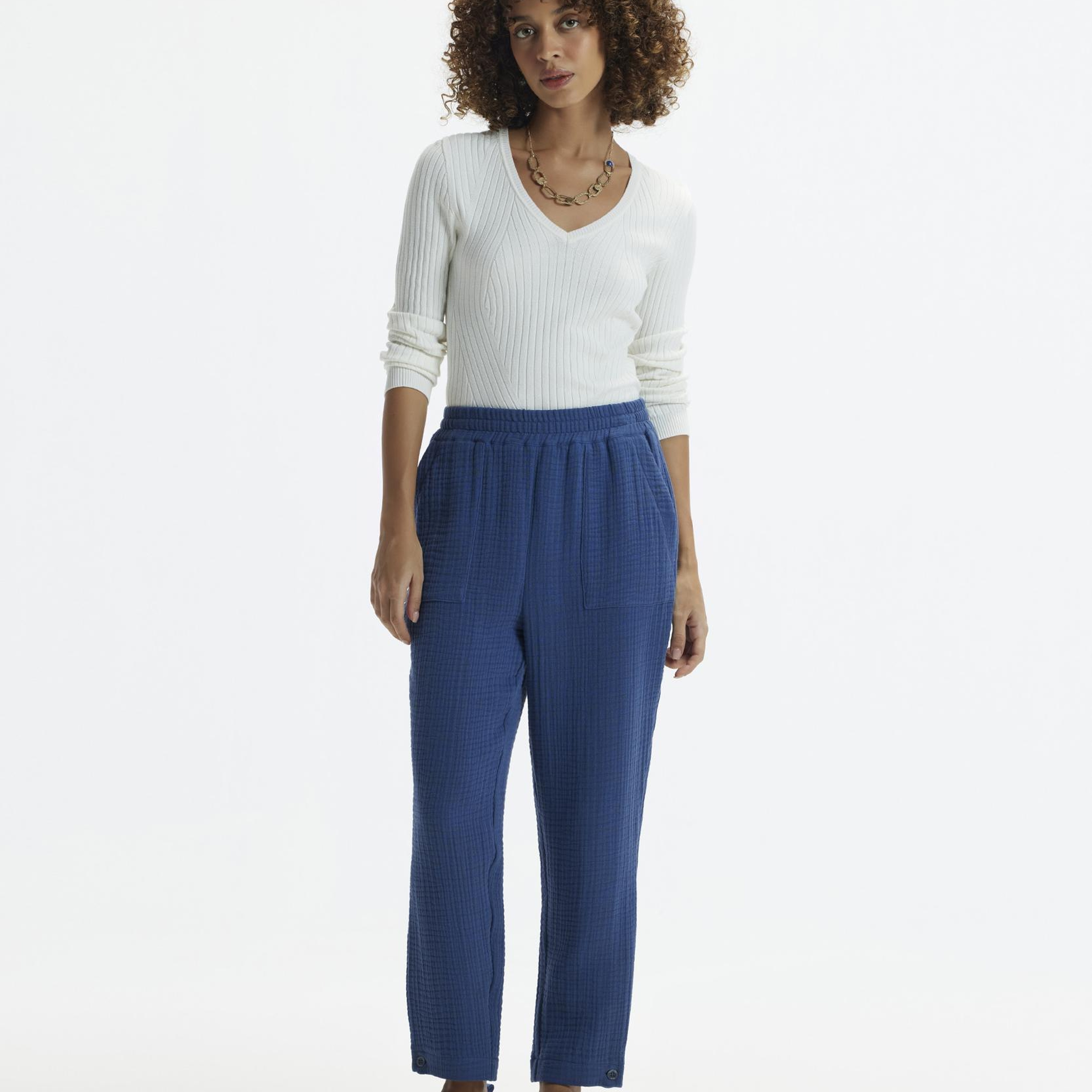 YARGICI Düz Kesim Beli Lastikli Pantolon