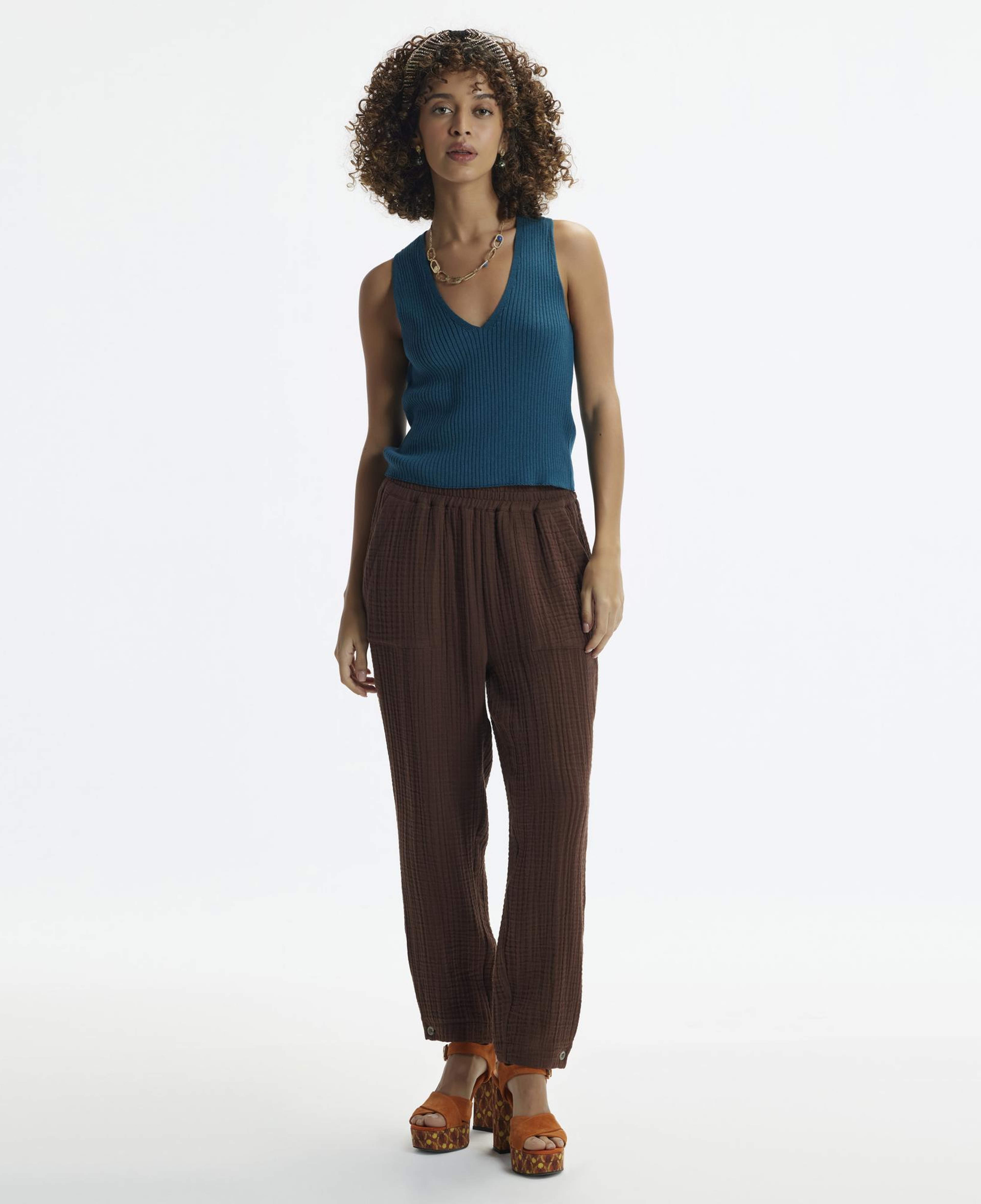 YARGICI Düz Kesim Beli Lastikli Pantolon