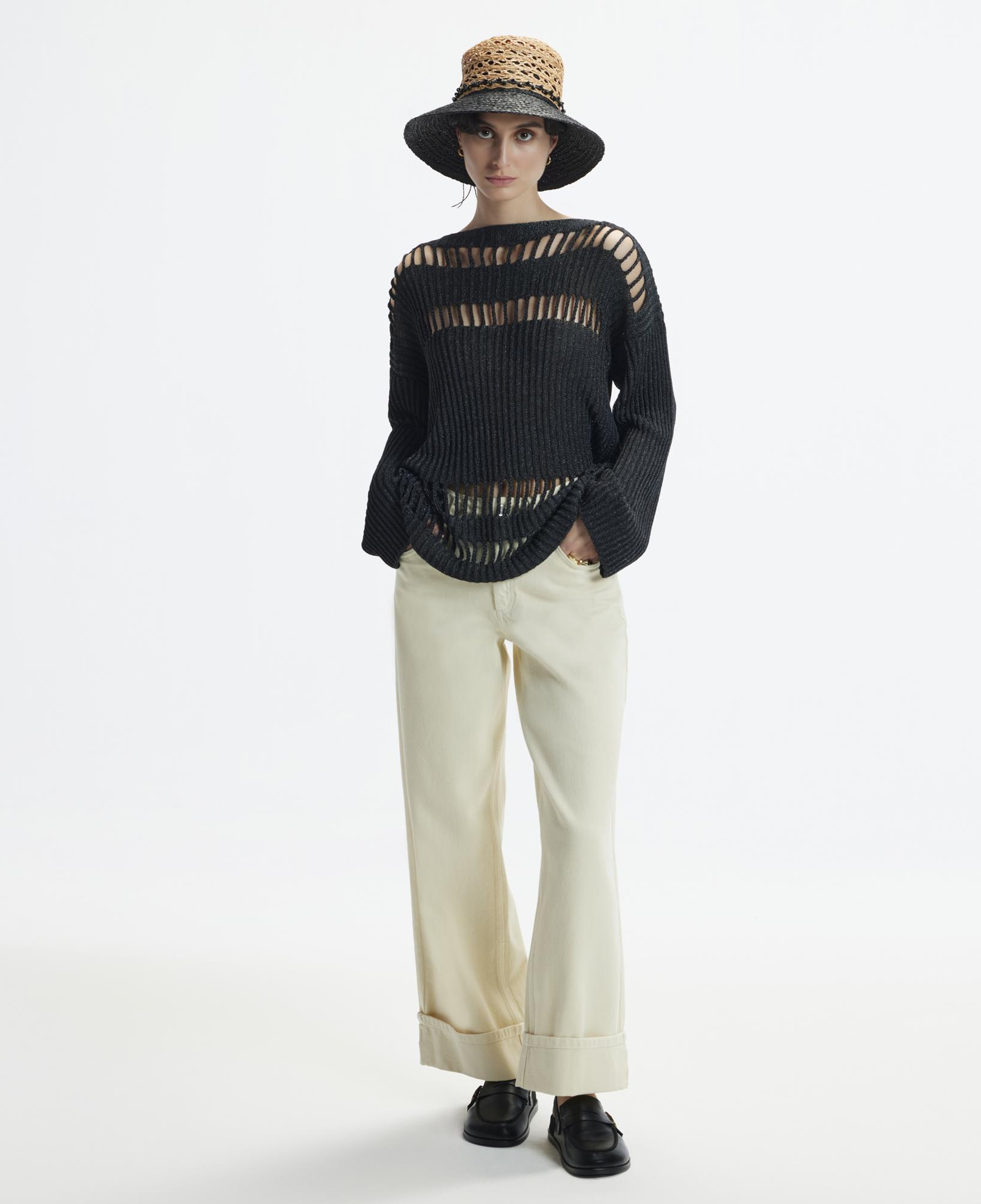 YARGICI Kıvrık Paçalı Rahat Kesim Denim Pantolon