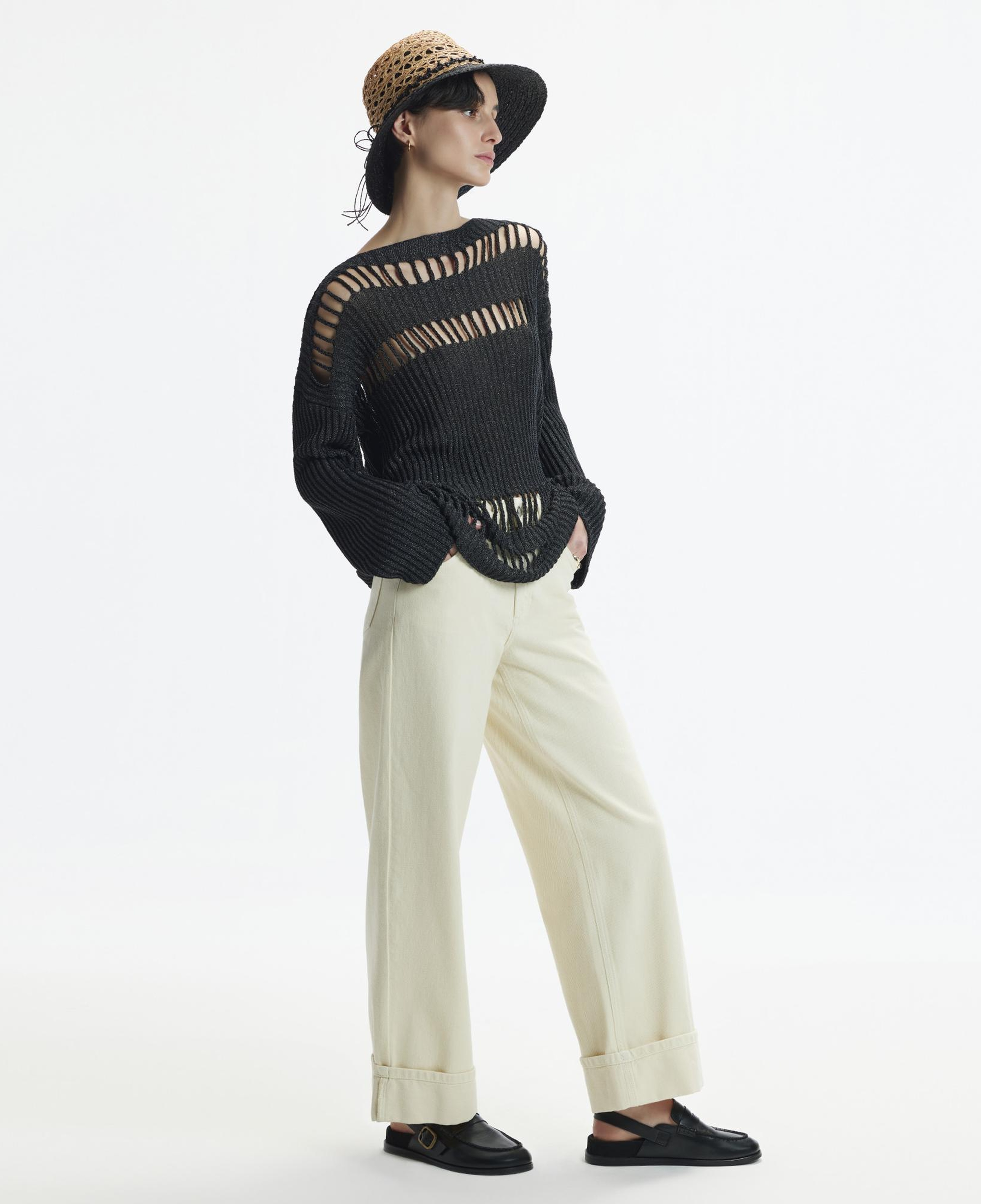 YARGICI Kıvrık Paçalı Rahat Kesim Denim Pantolon