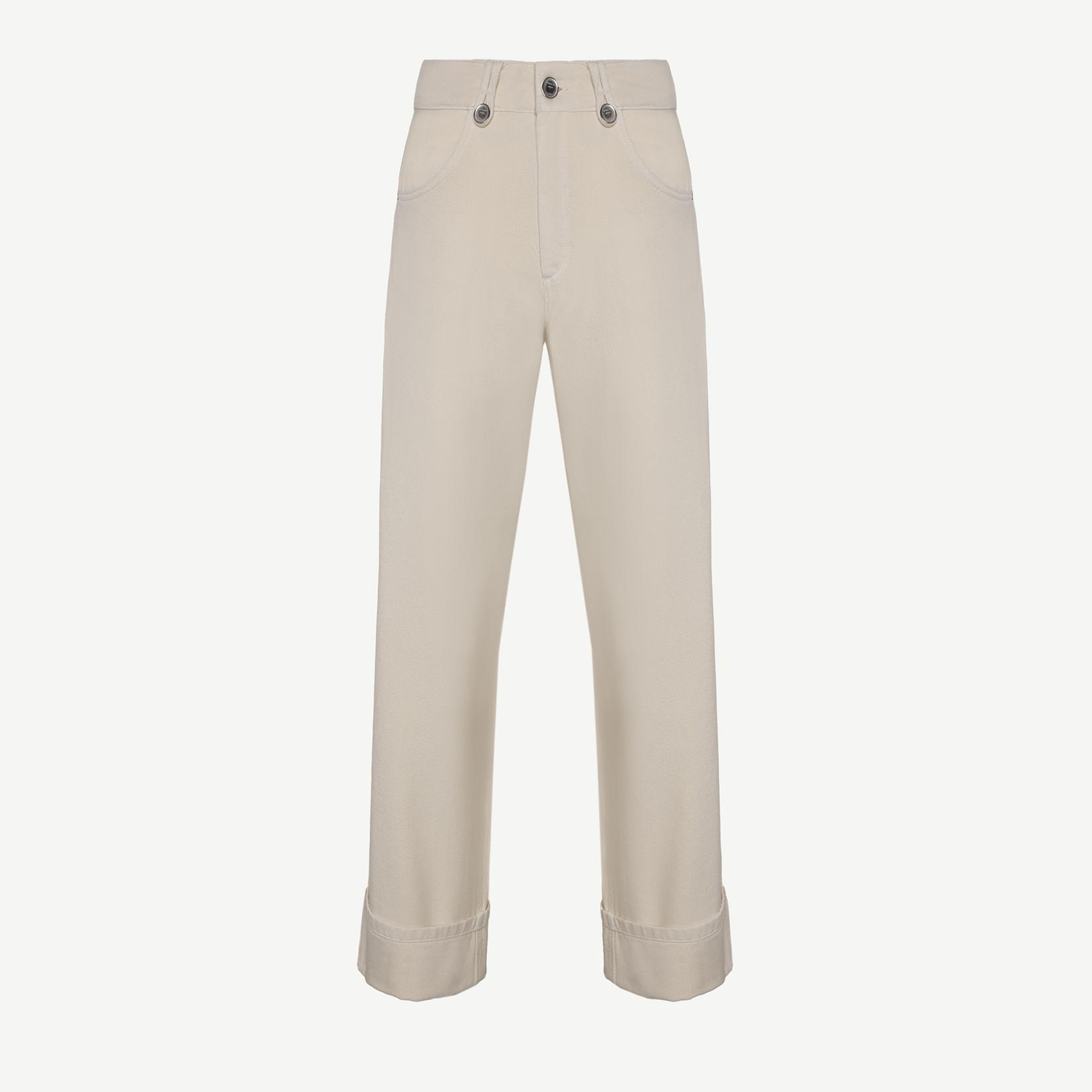 YARGICI Kıvrık Paçalı Rahat Kesim Denim Pantolon