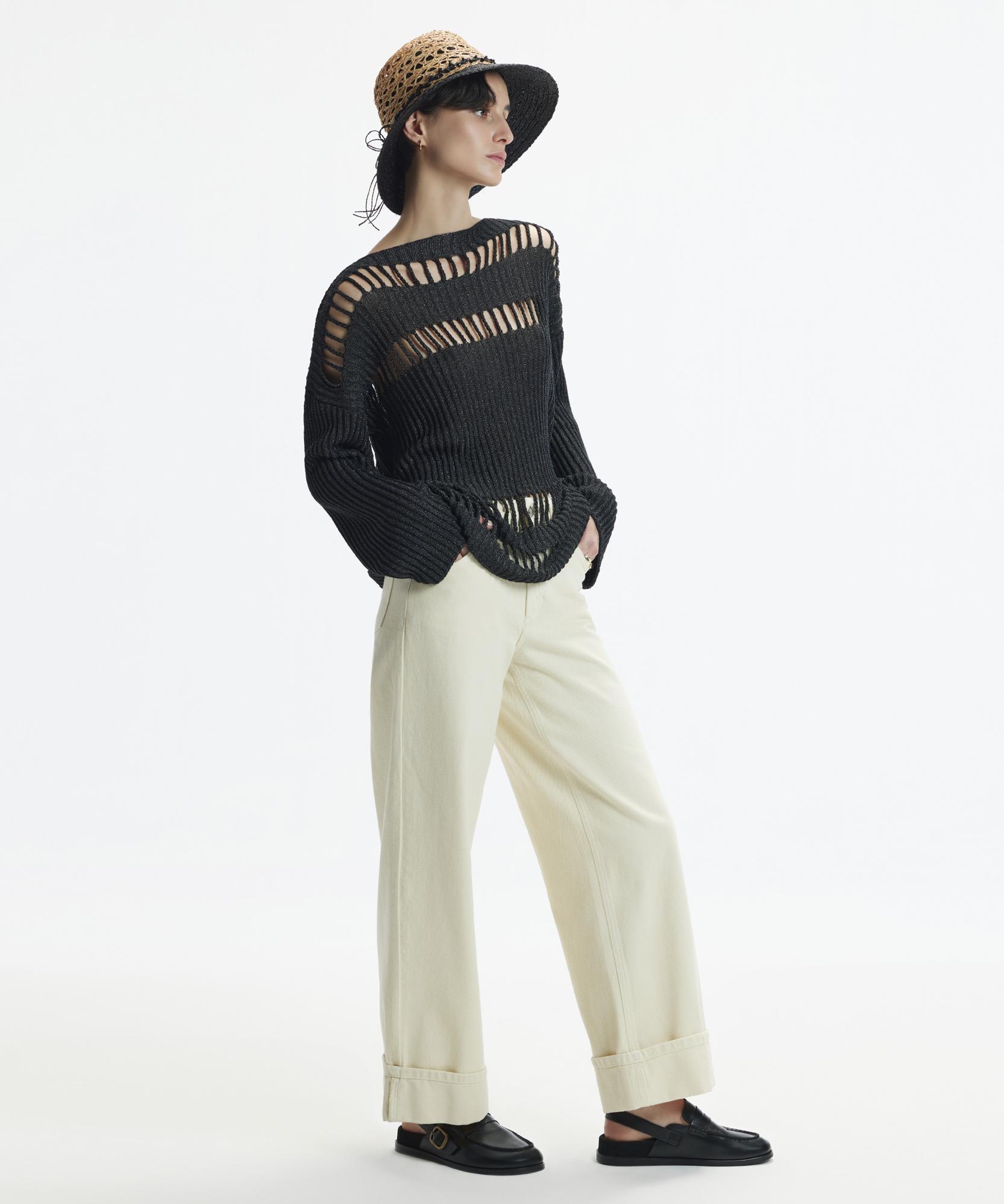 YARGICI Kıvrık Paçalı Rahat Kesim Denim Pantolon