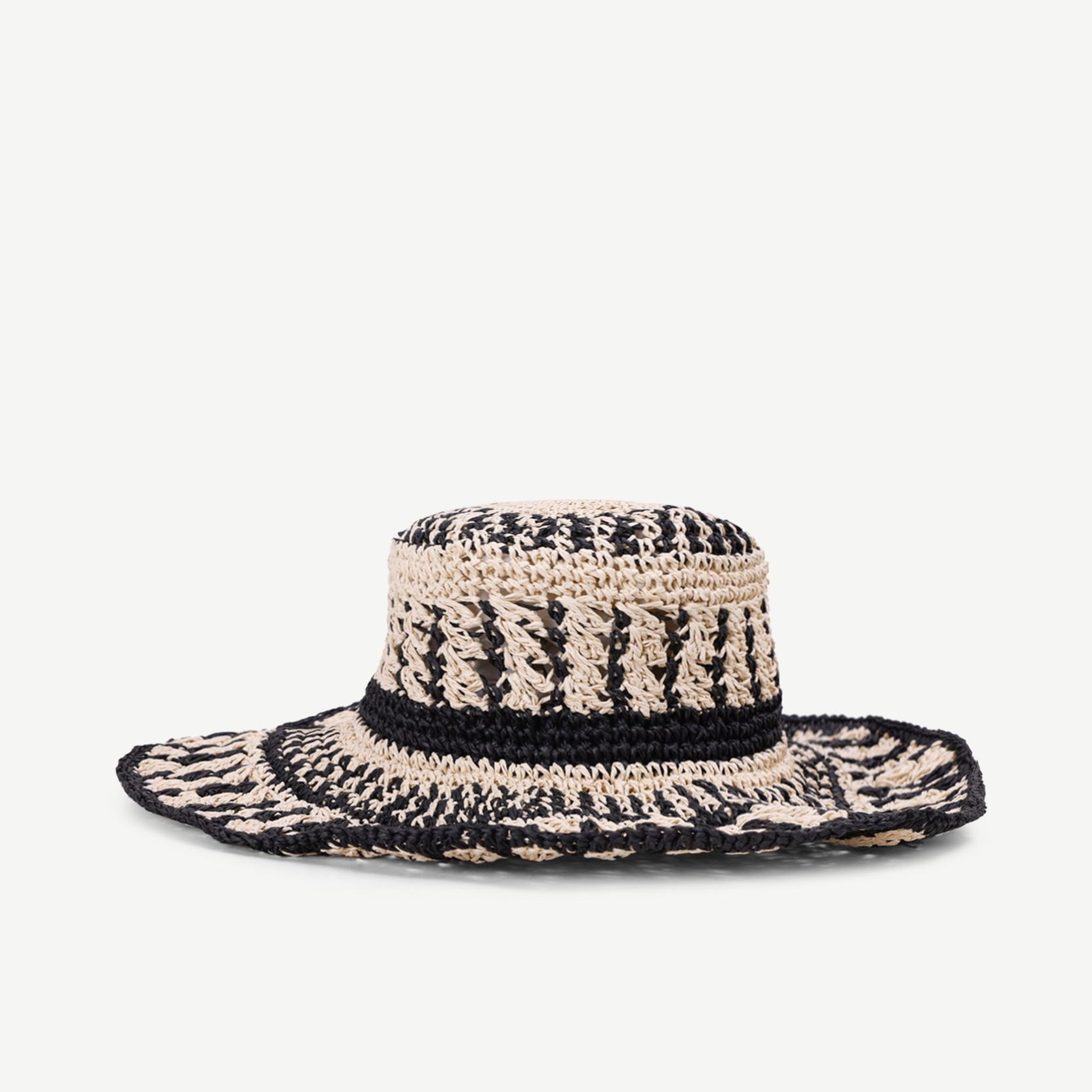 YARGICI Örgü Detaylı Hasır Şapka