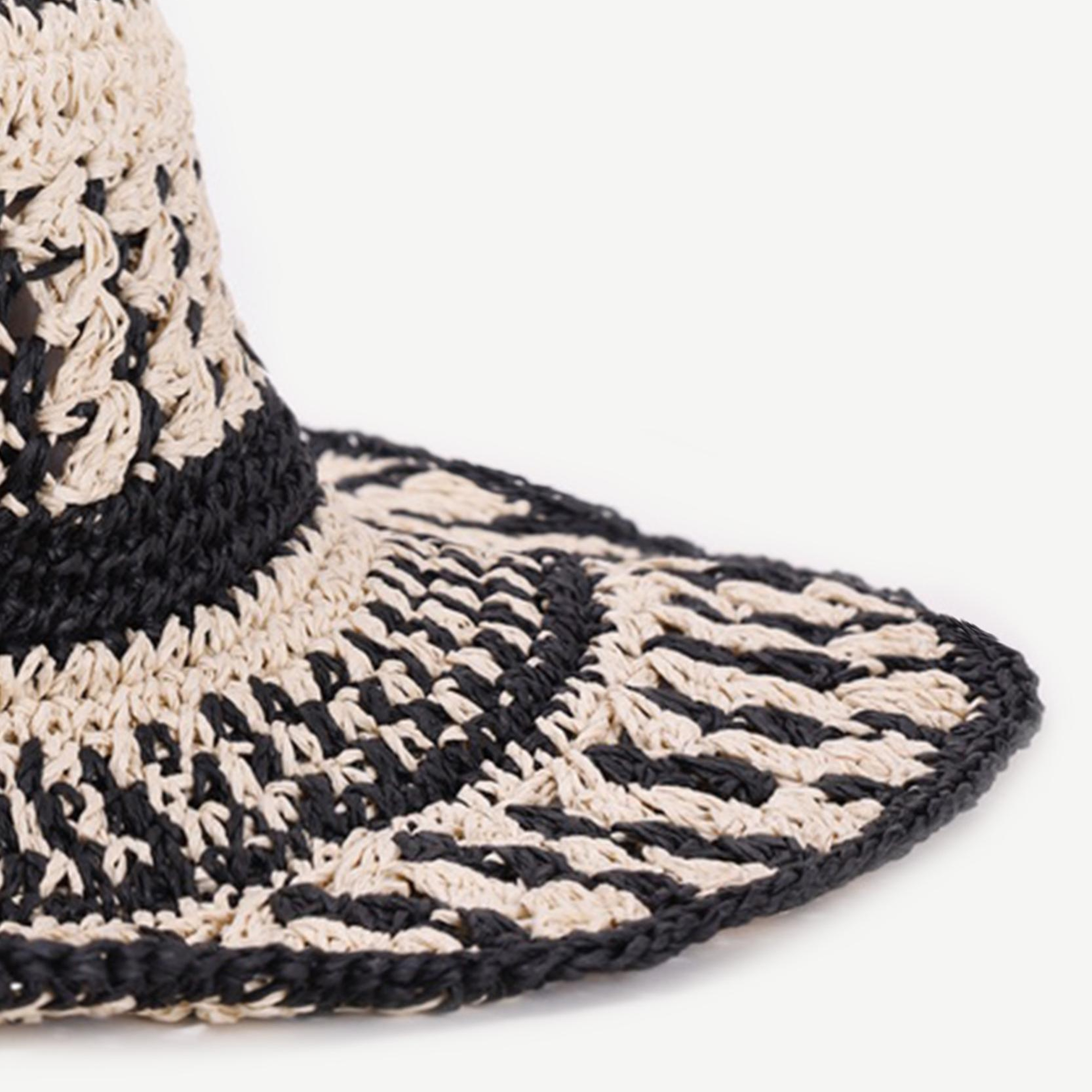 YARGICI Örgü Detaylı Hasır Şapka