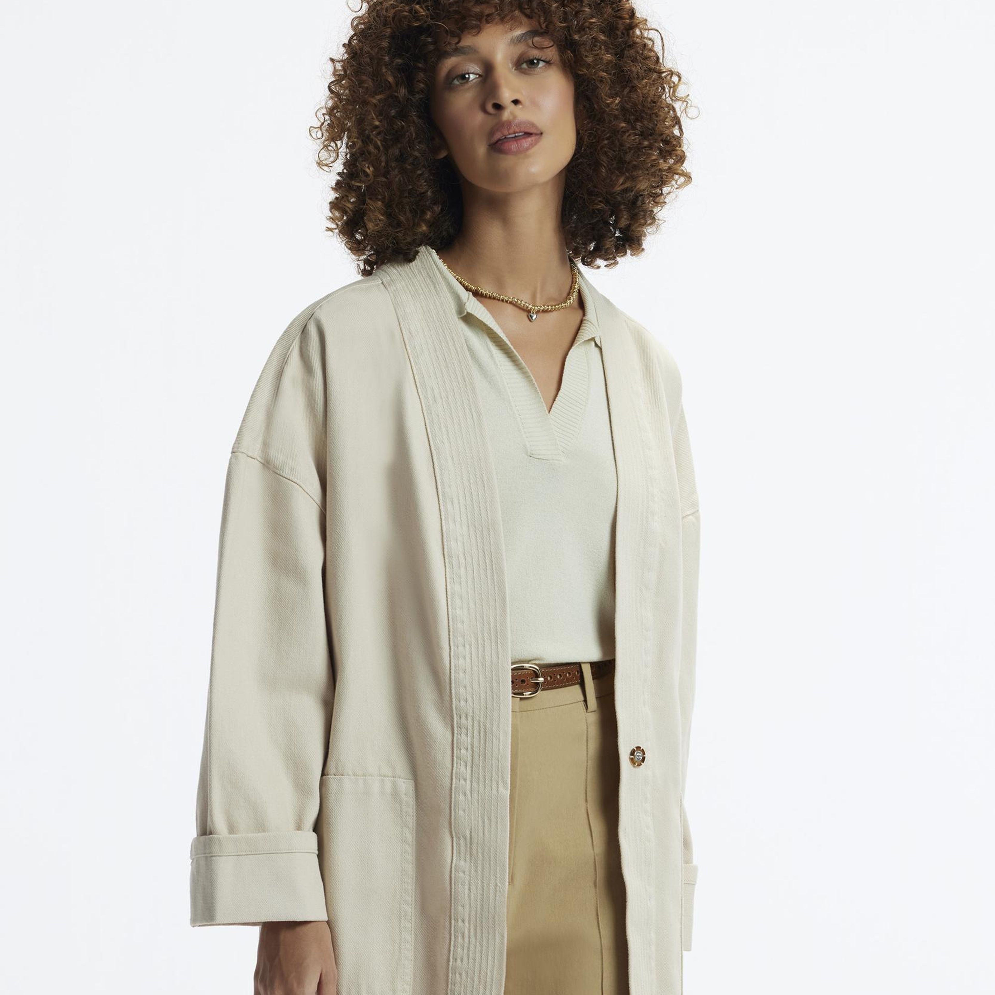 YARGICI Kemer Detaylı Non Denim Pardösü