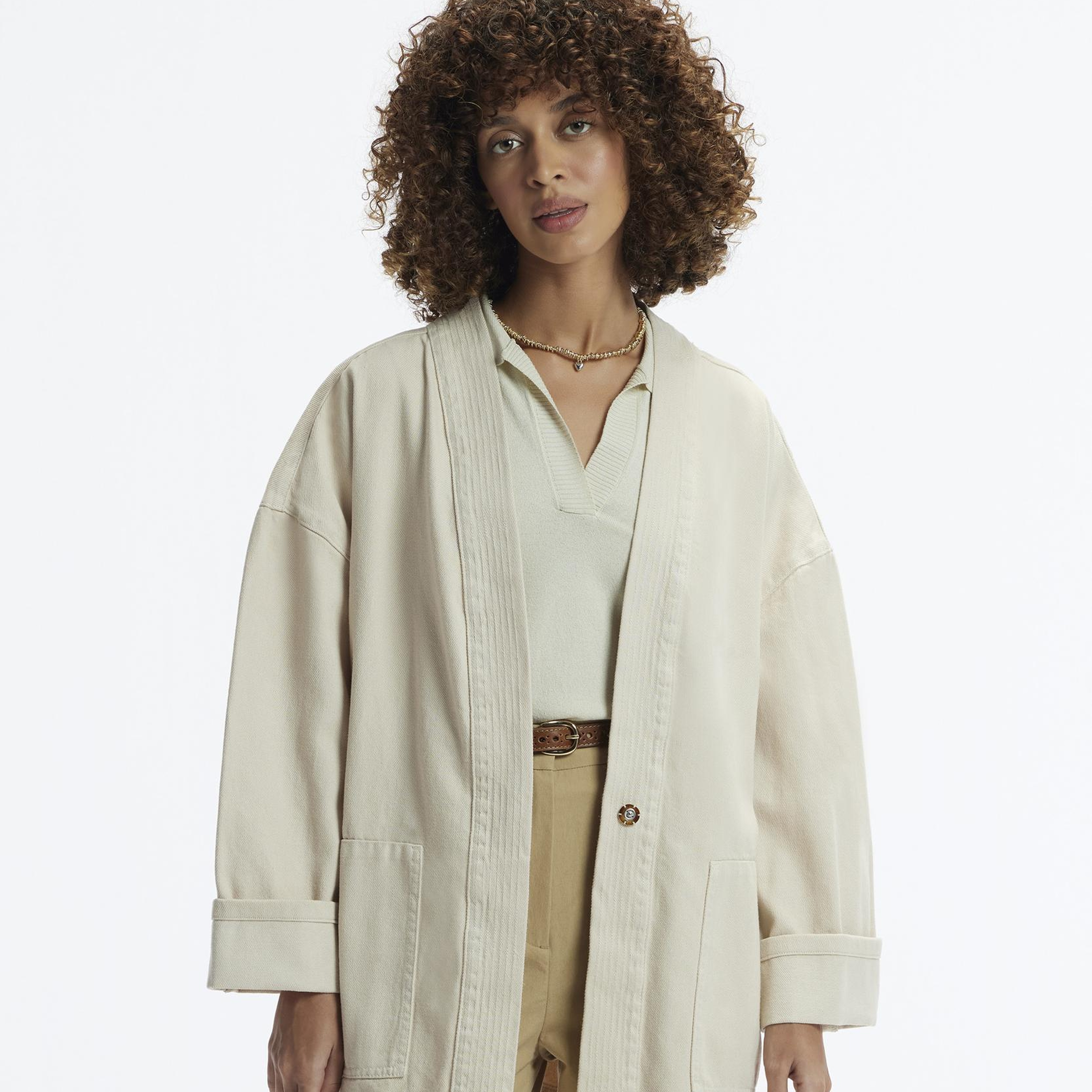 YARGICI Kemer Detaylı Non Denim Pardösü