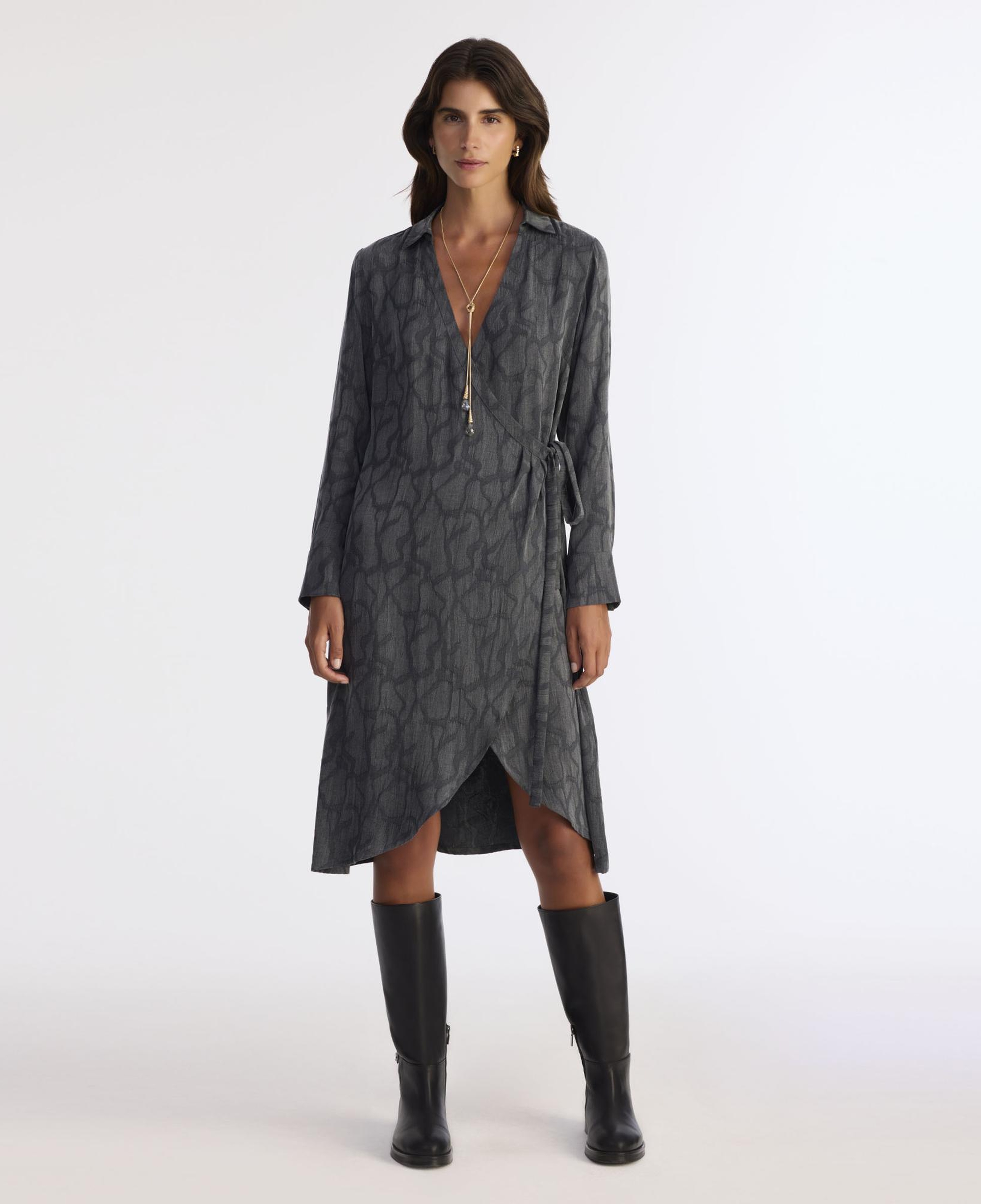 YARGICI Dar Gömlek Yaka Uzun Kol Elbise