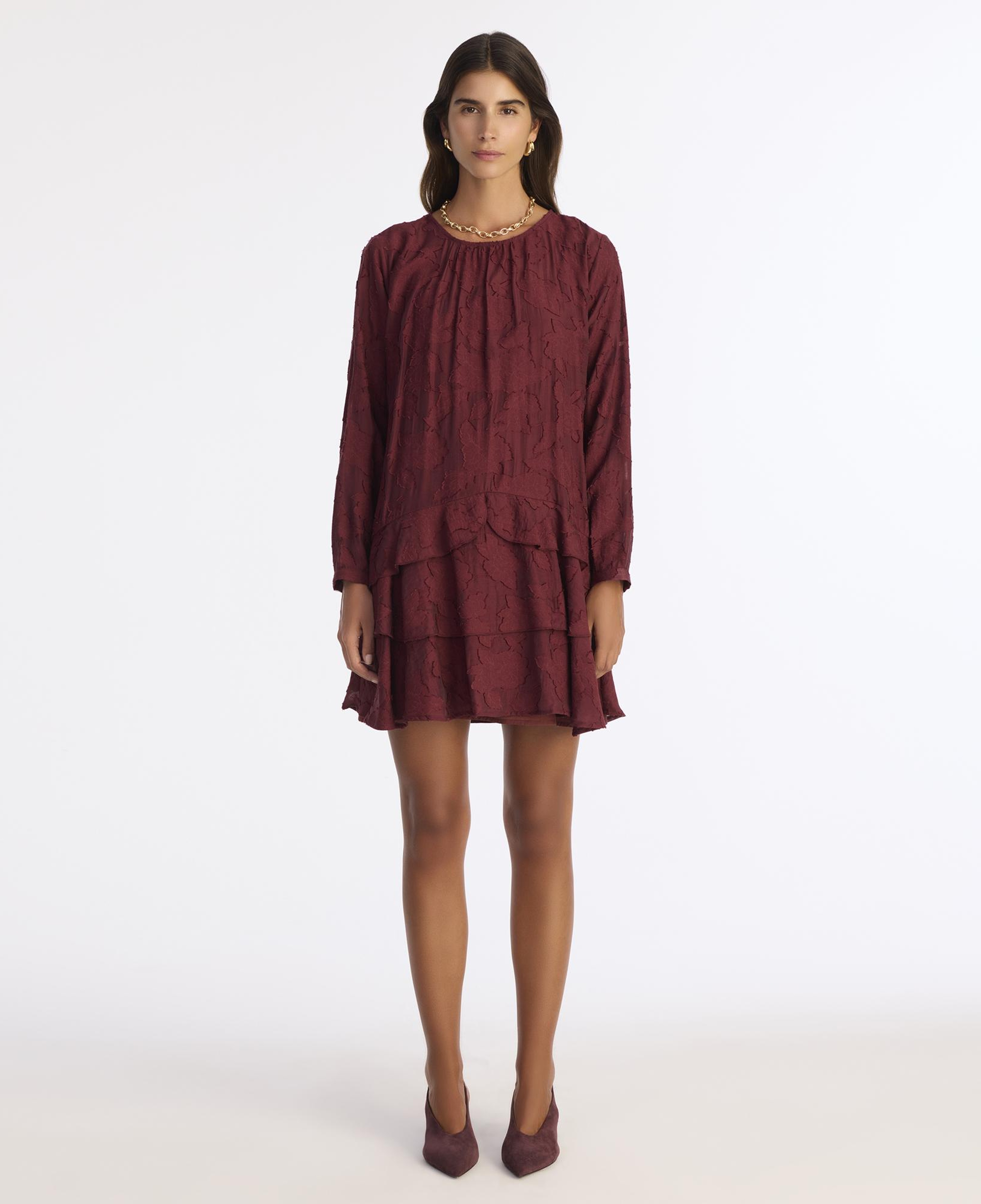 YARGICI Düz Bisiklet Yaka Uzun Kol Elbise