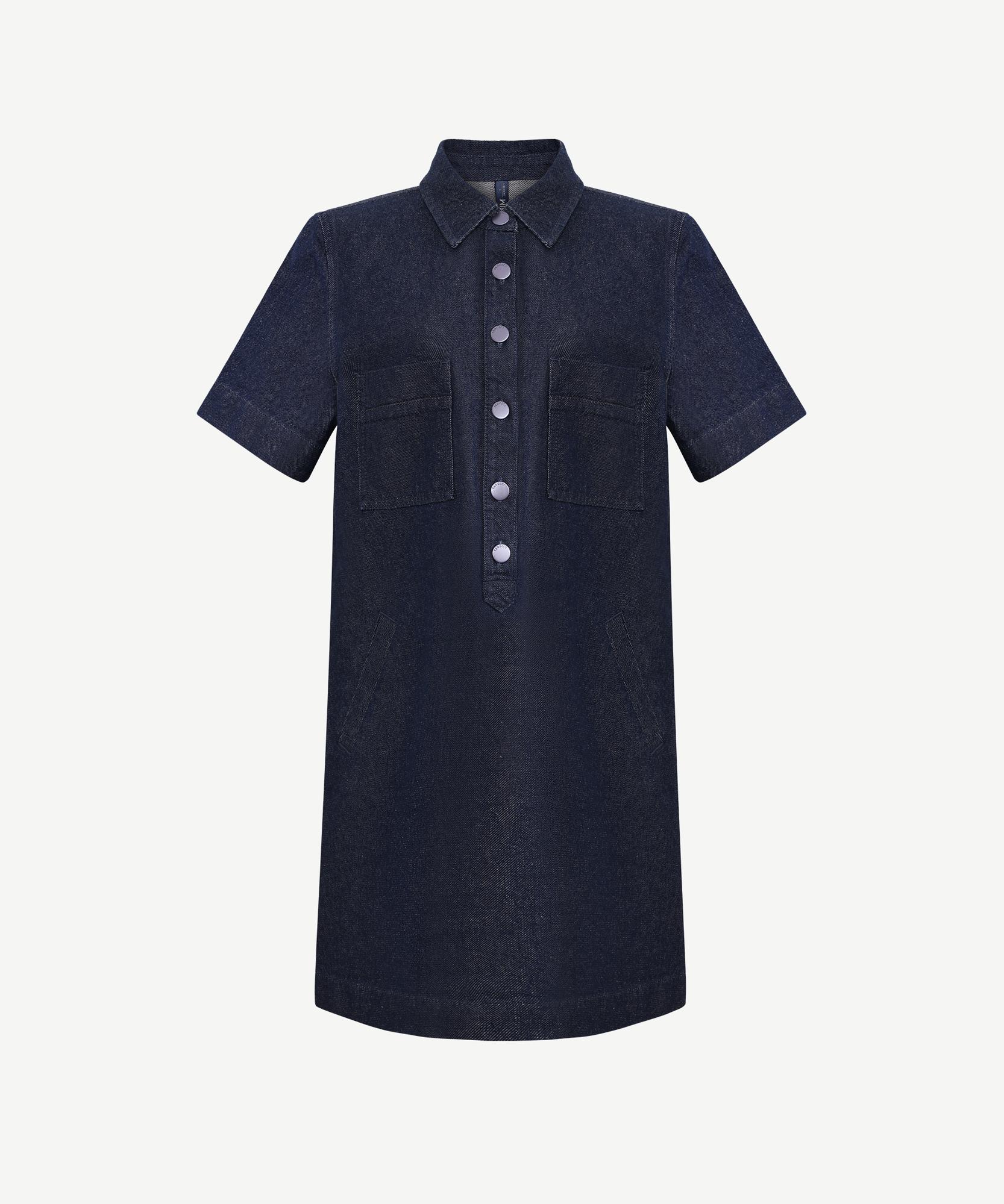 YARGICI Düz Gömlek Yaka Kısa Kol Elbise