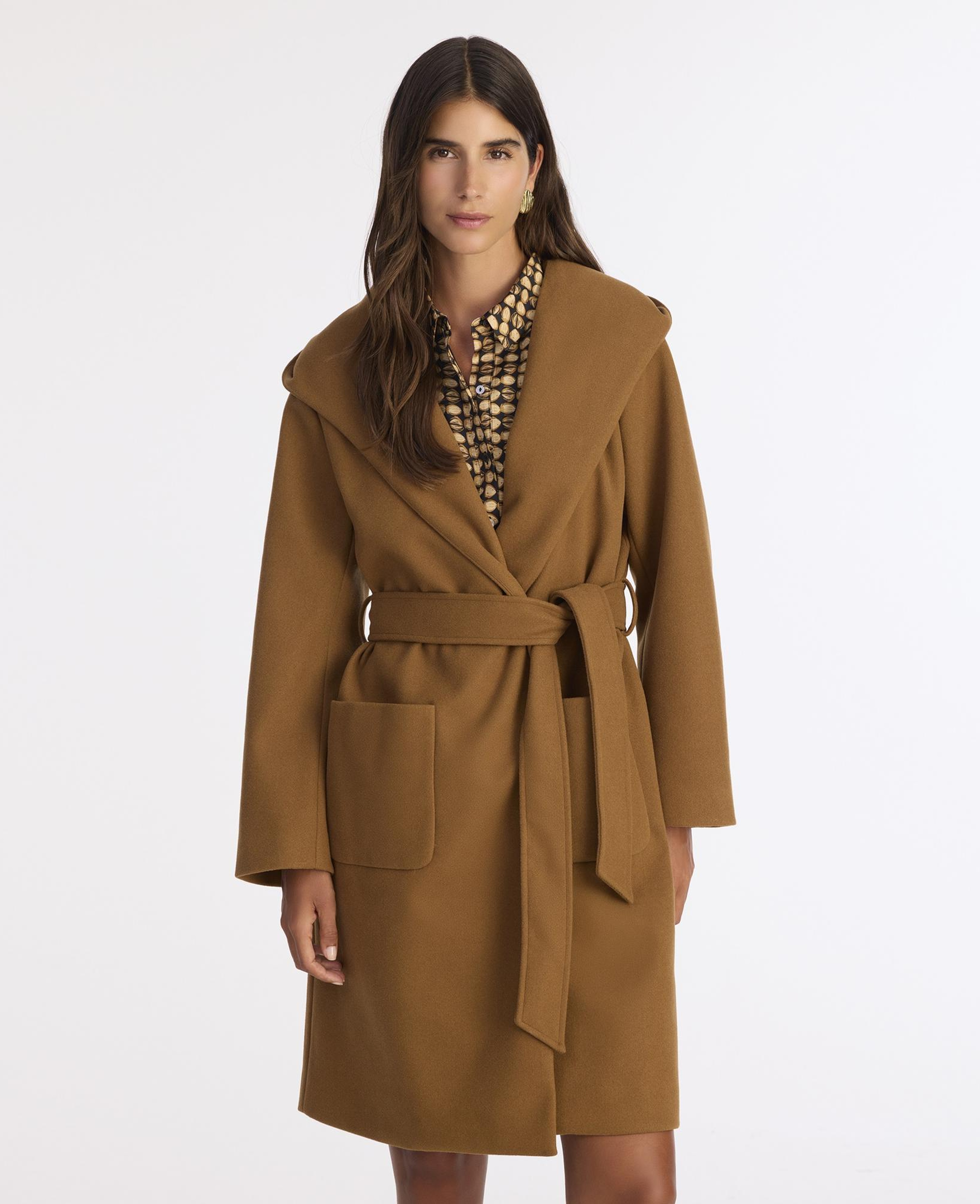 YARGICI Kapüşonlu Ve Kemerli Uzun Palto