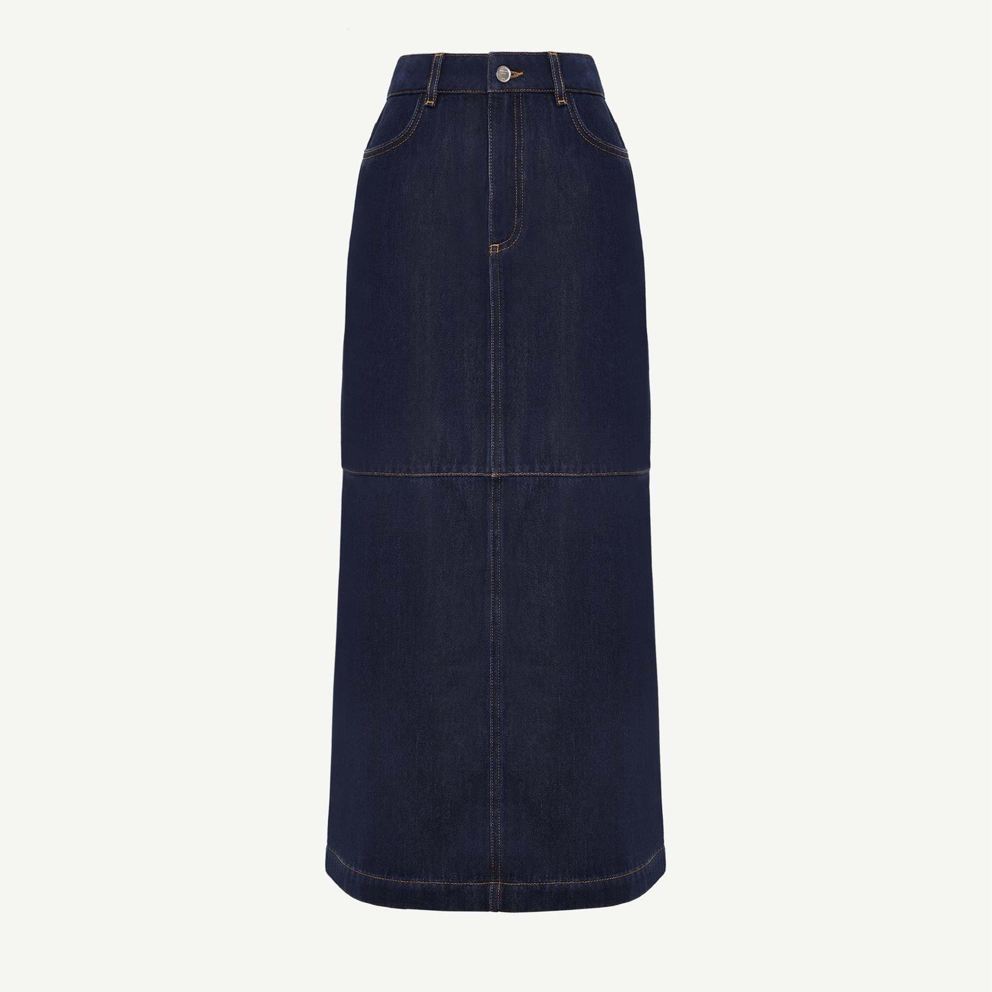 YARGICI Yırtmaç Detaylı Denim Etek