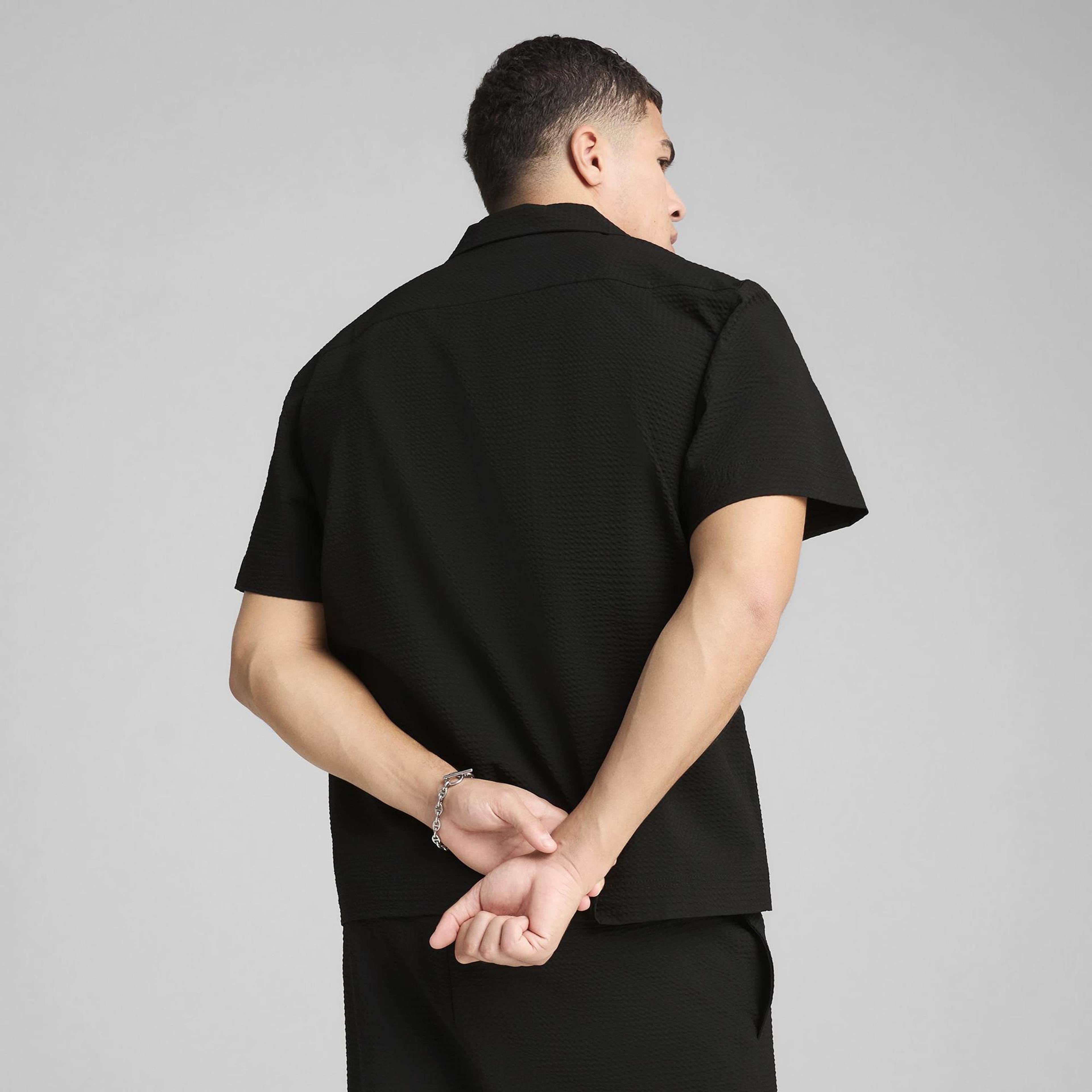 Puma Wardrobe Ess Relaxed Erkek Siyah Gömlek