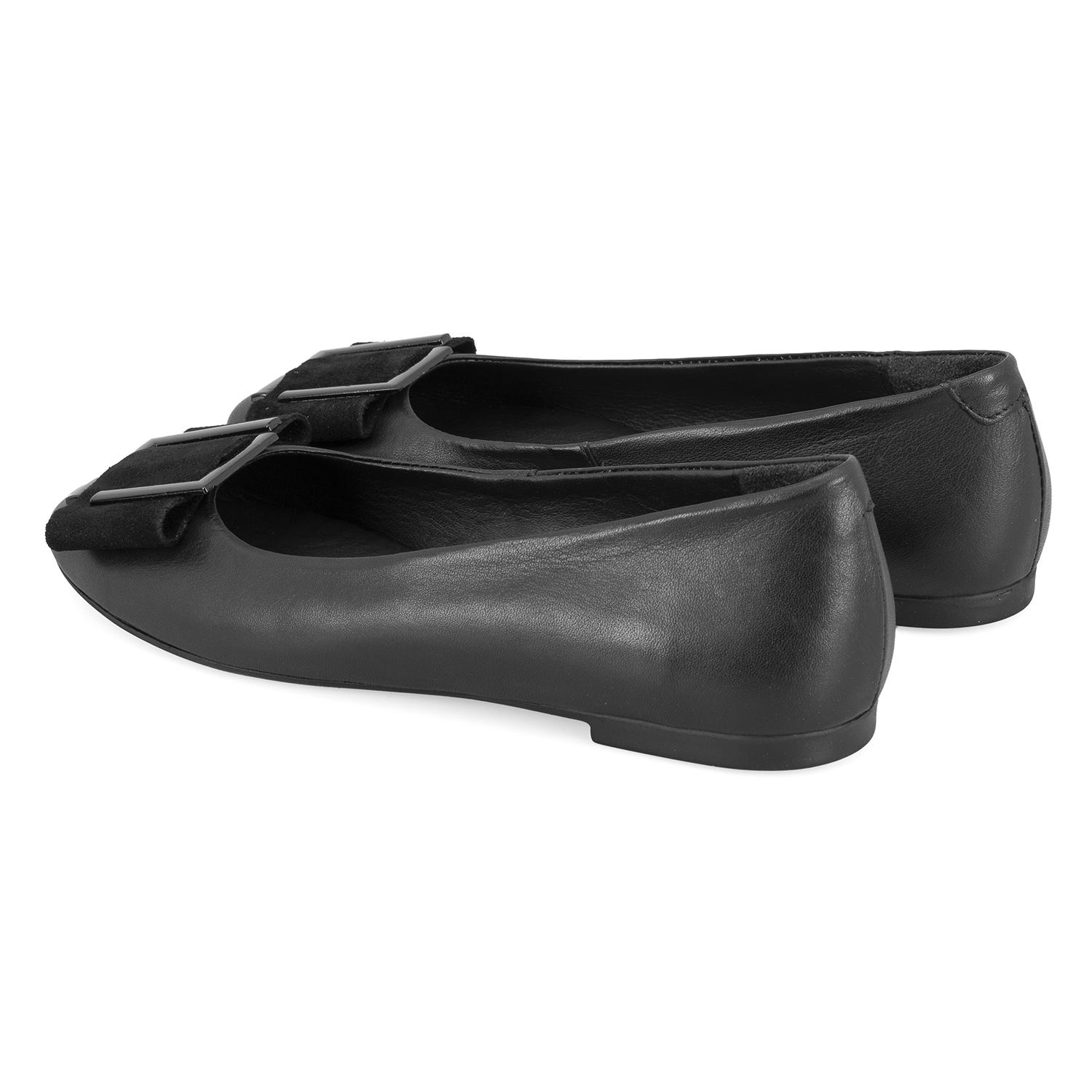 Kadın Siyah Deri Babet