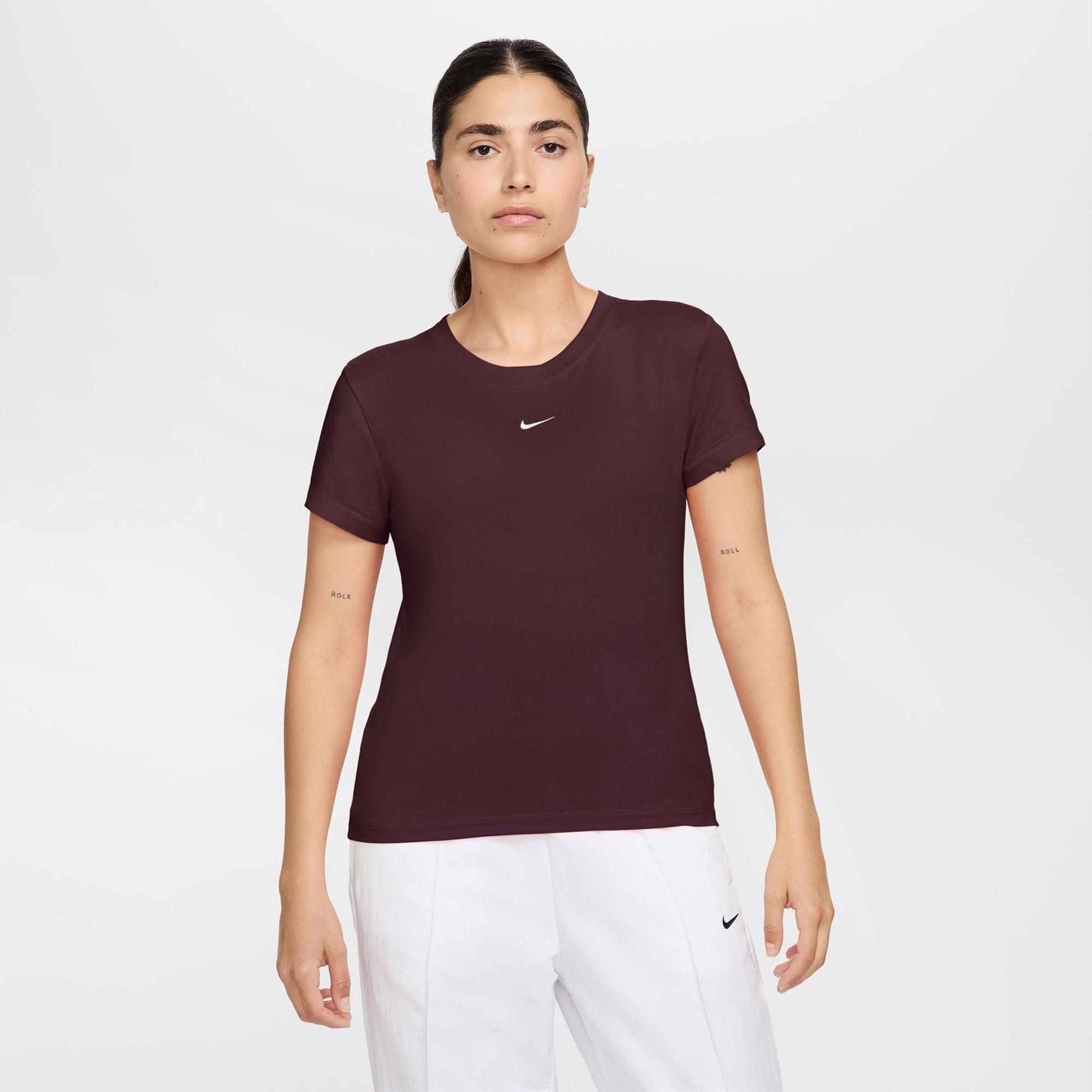 Nike Sportswear Chill Knit Kadın Bordo T-Shirt