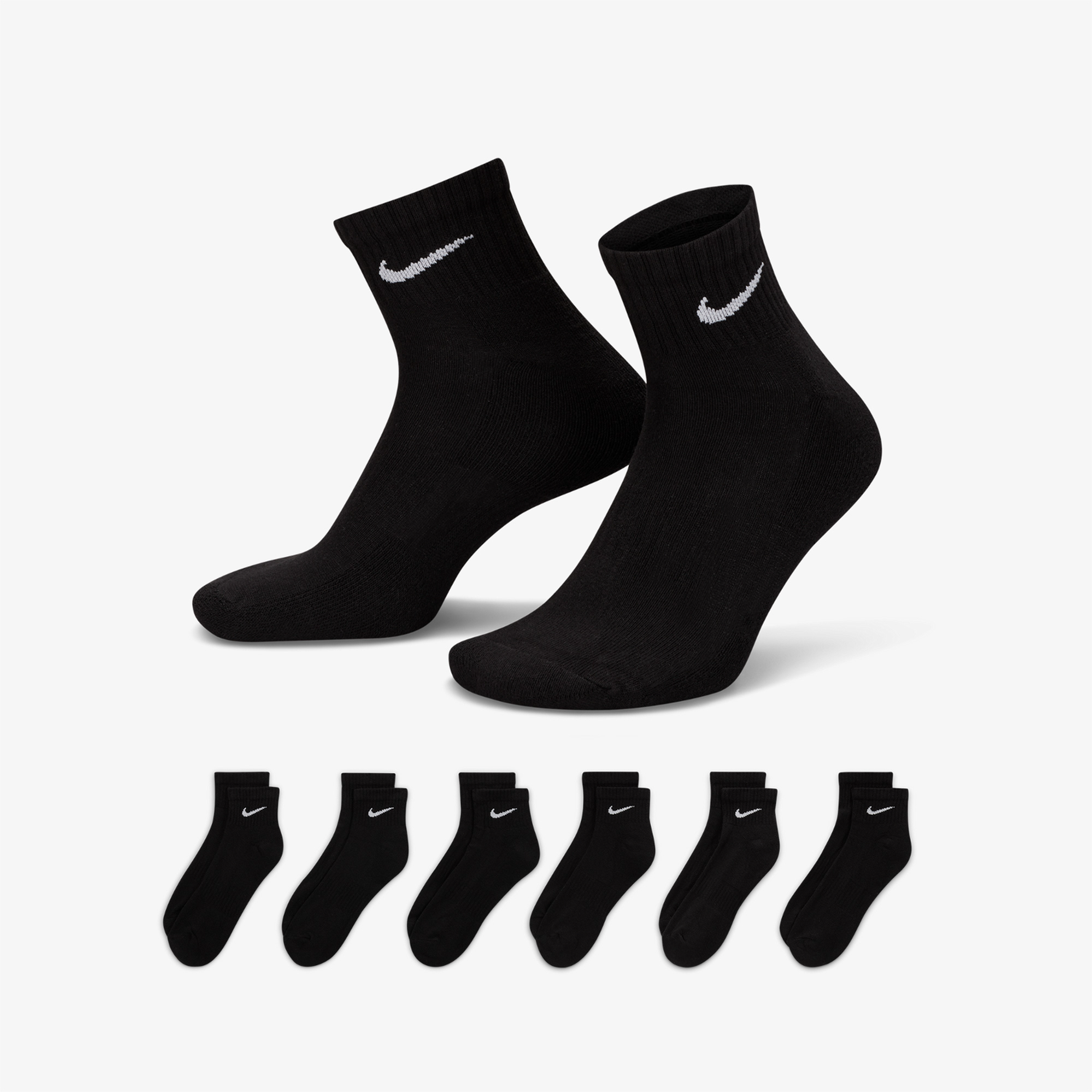 Nike Everyday Cush 6'lı Unisex Siyah Çorap